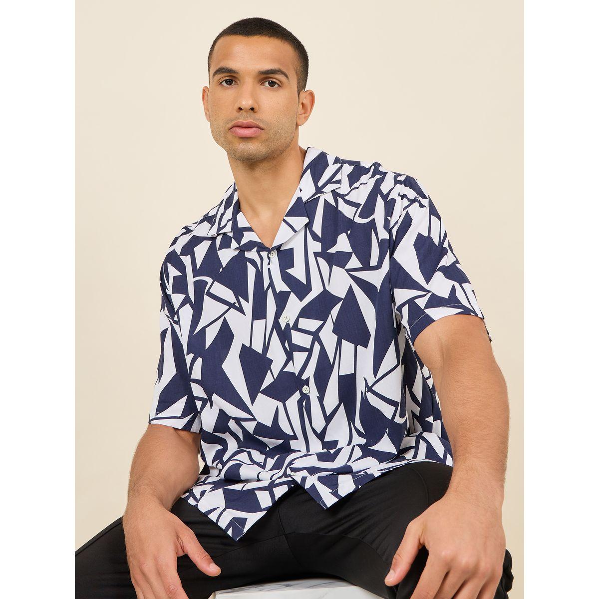 Styli Abstract Print Resort Collar Relaxed Fit Shirt-men-clothing-shirts-image-1