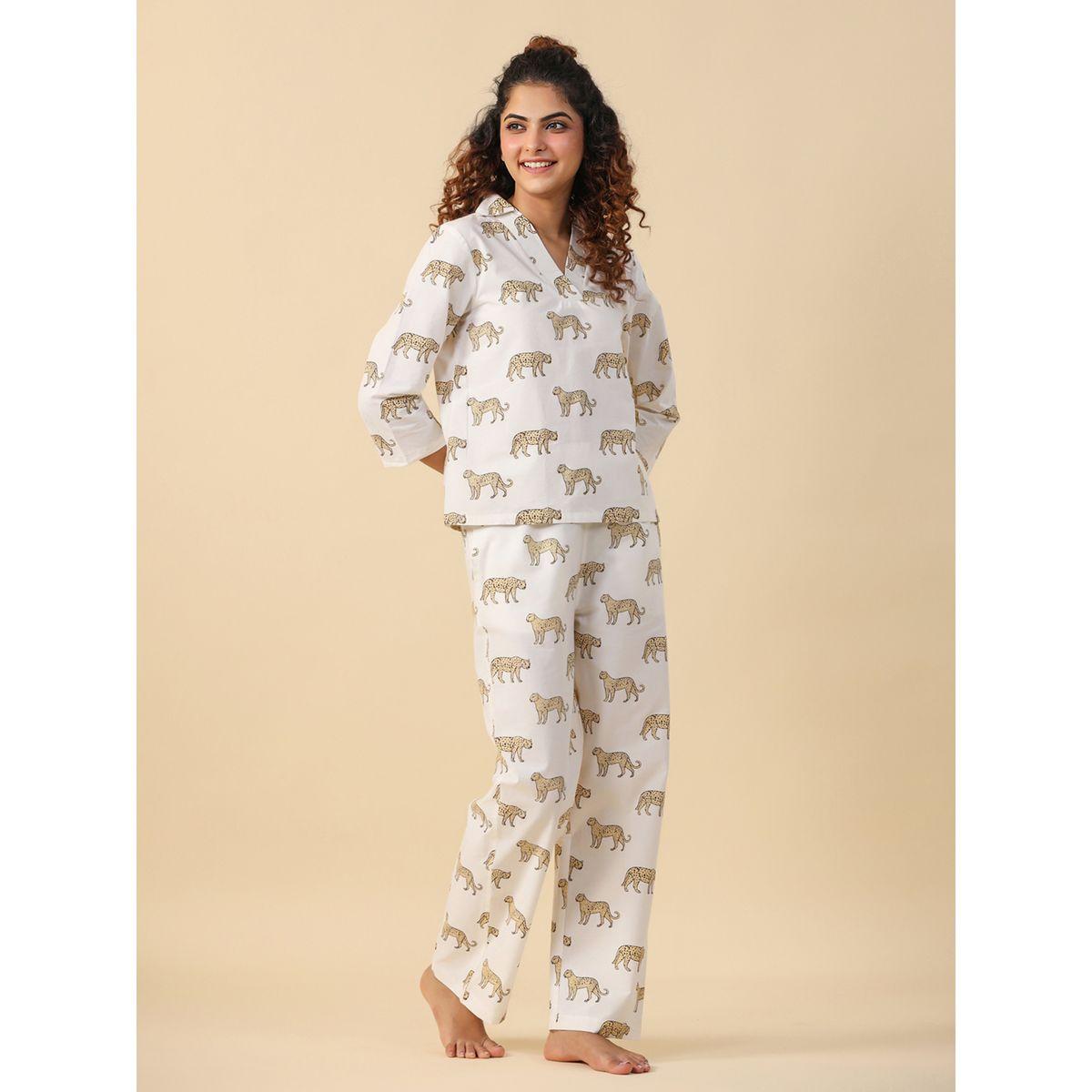 Sanskrutihomes X Styli  All Over Animal Print T-Shirt & Pyjama Set-women-clothing-nightwear-pyjamas-longsets-image-3