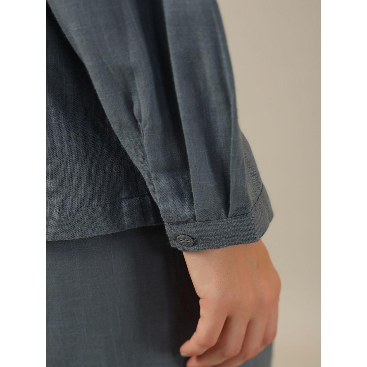 طقم من بنطال مع بلوزة بتفاصيل جيب سانسكريتي هومز × ستايلي-women-clothing-nightwear-pyjamas-longsets-image-6