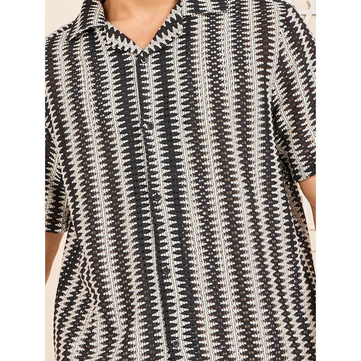 Styli Cotton Striped Resort Collar Relaxed Fit Knit Shirt-men-clothing-shirts-image-4