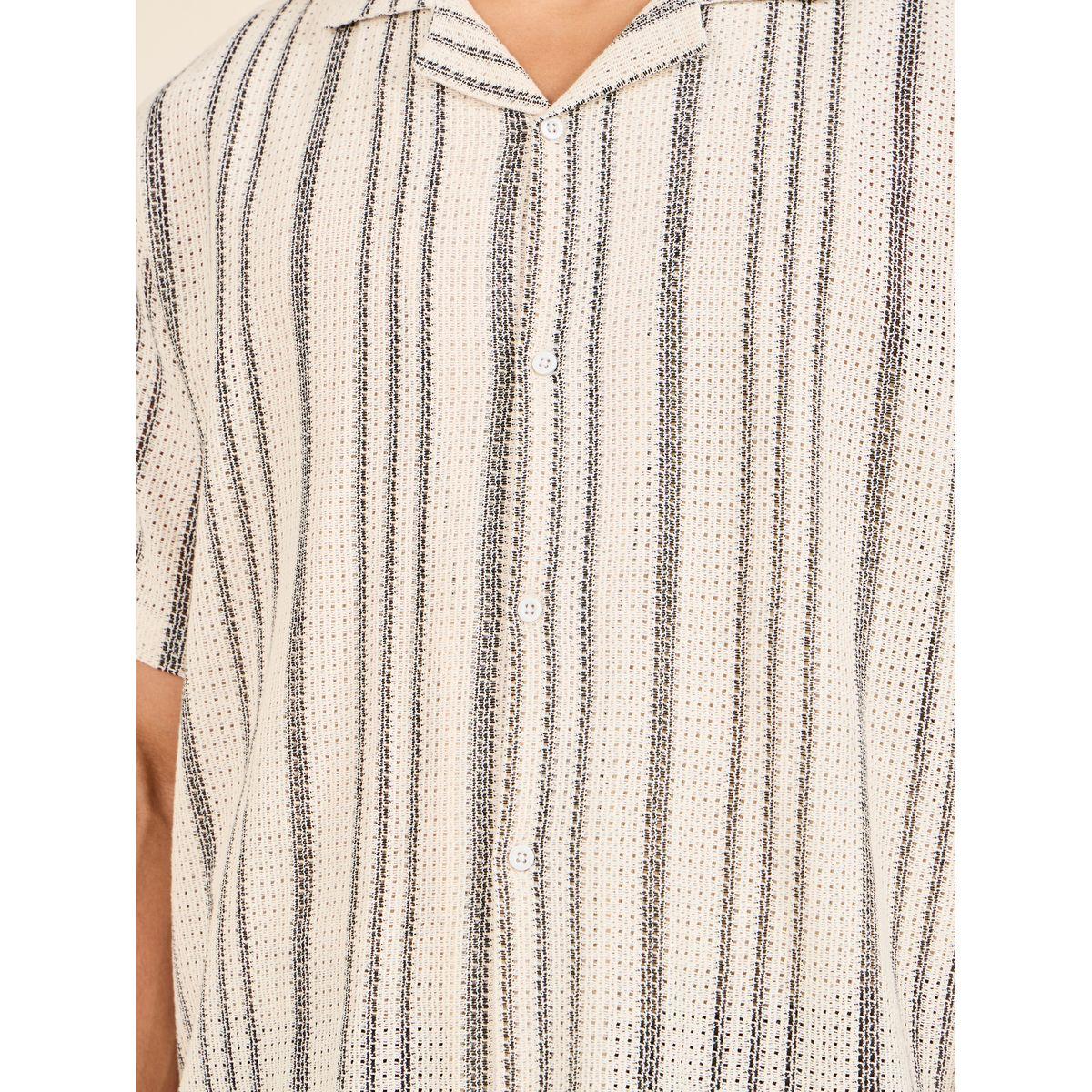 Styli Cotton Striped Resort Collar Relaxed Fit Knit Shirt-men-clothing-shirts-image-5