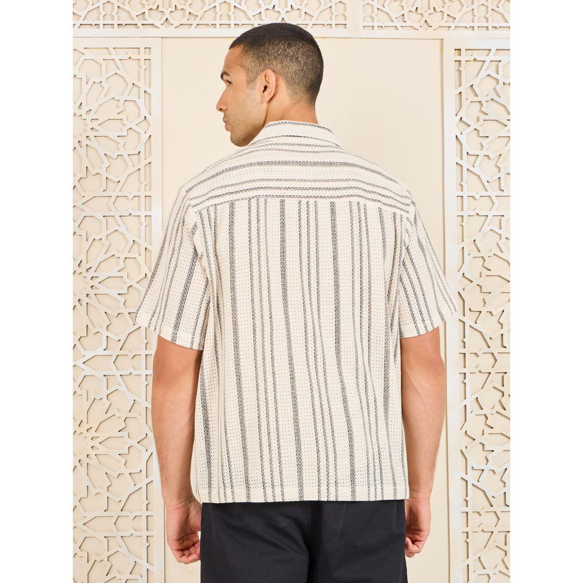 Styli Cotton Striped Resort Collar Relaxed Fit Knit Shirt-men-clothing-shirts-image-6