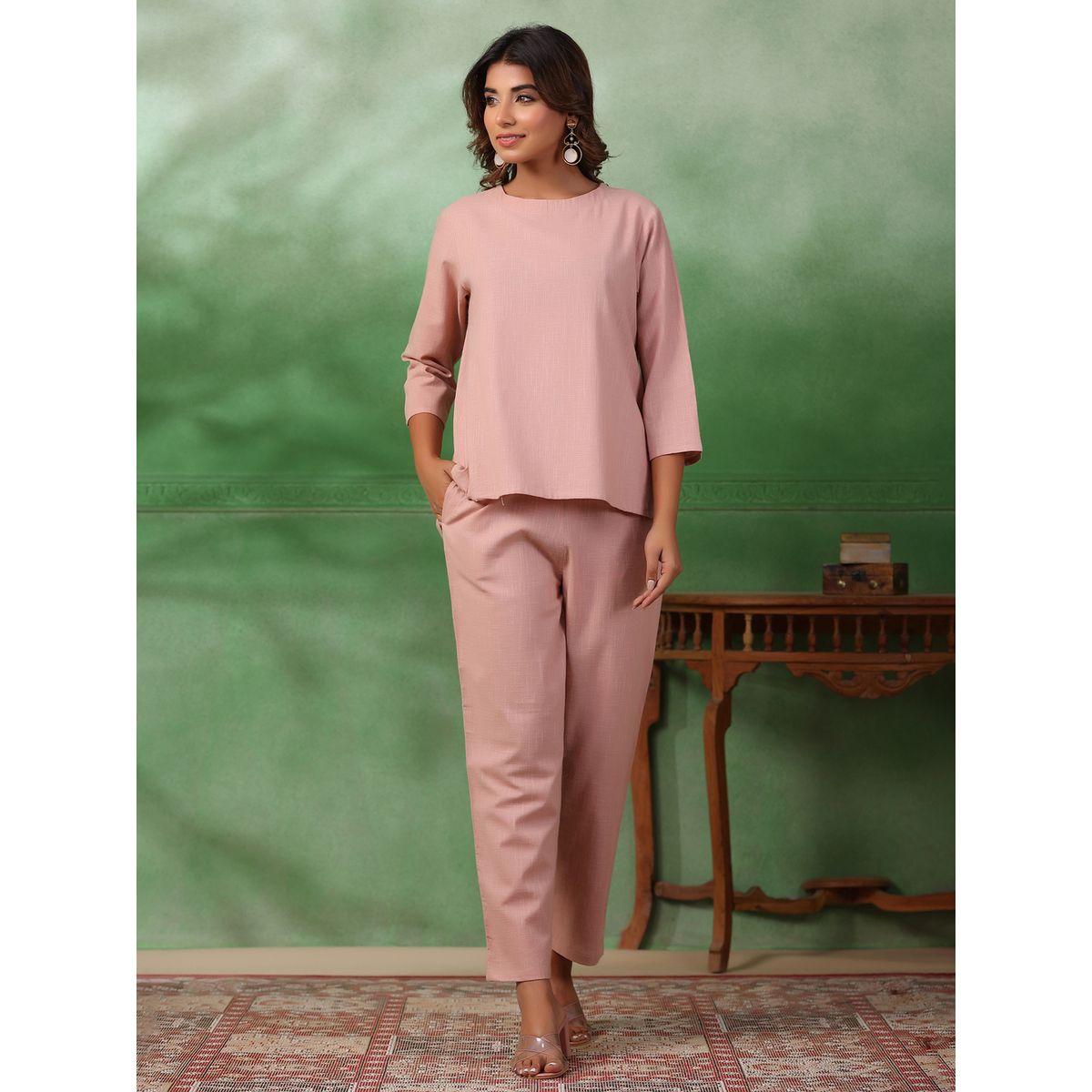 Sanskrutihomes X Styli  Solid High Low Top & Straight Leg Set-women-clothing-nightwear-pyjamas-longsets-image-1