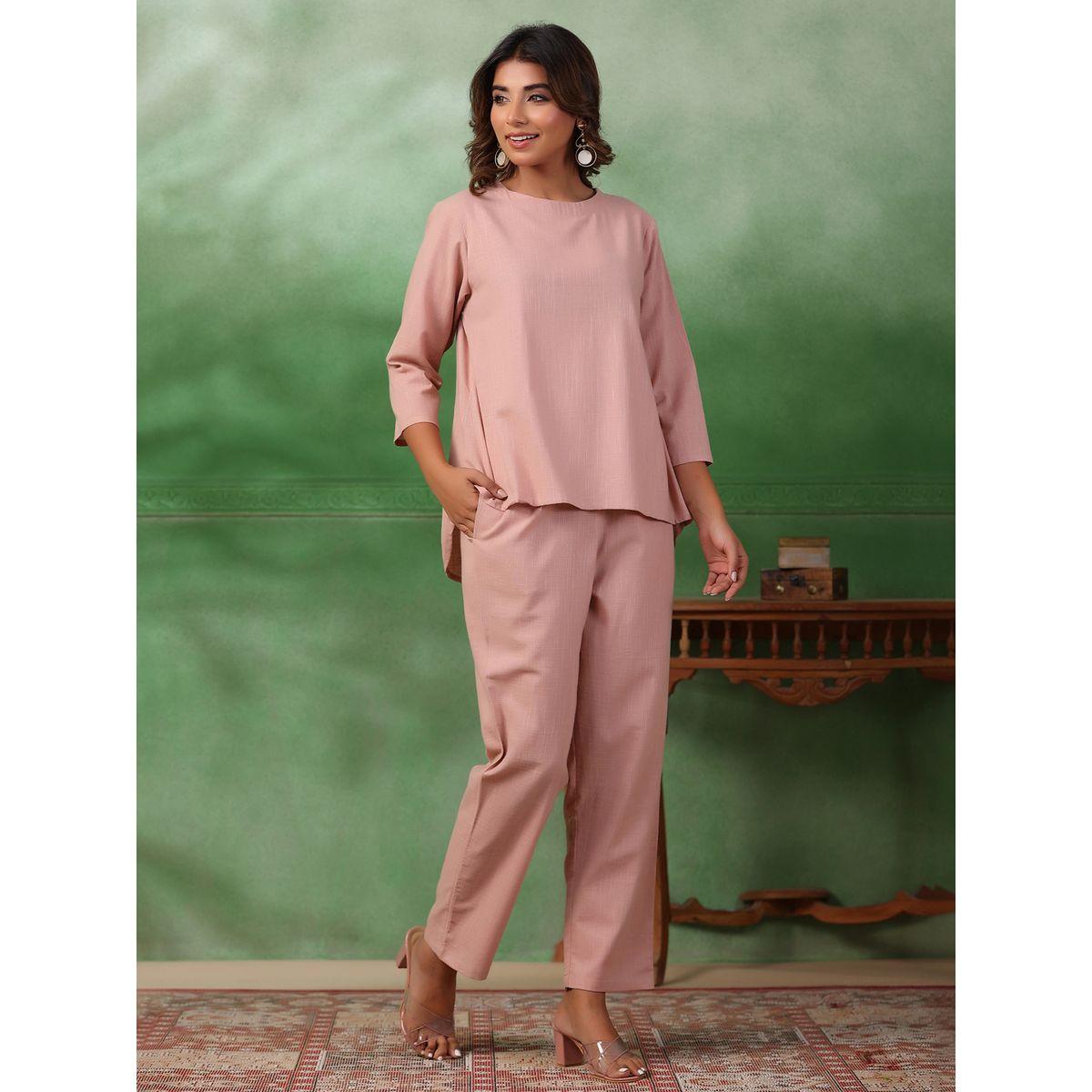 Sanskrutihomes X Styli  Solid High Low Top & Straight Leg Set-women-clothing-nightwear-pyjamas-longsets-image-2