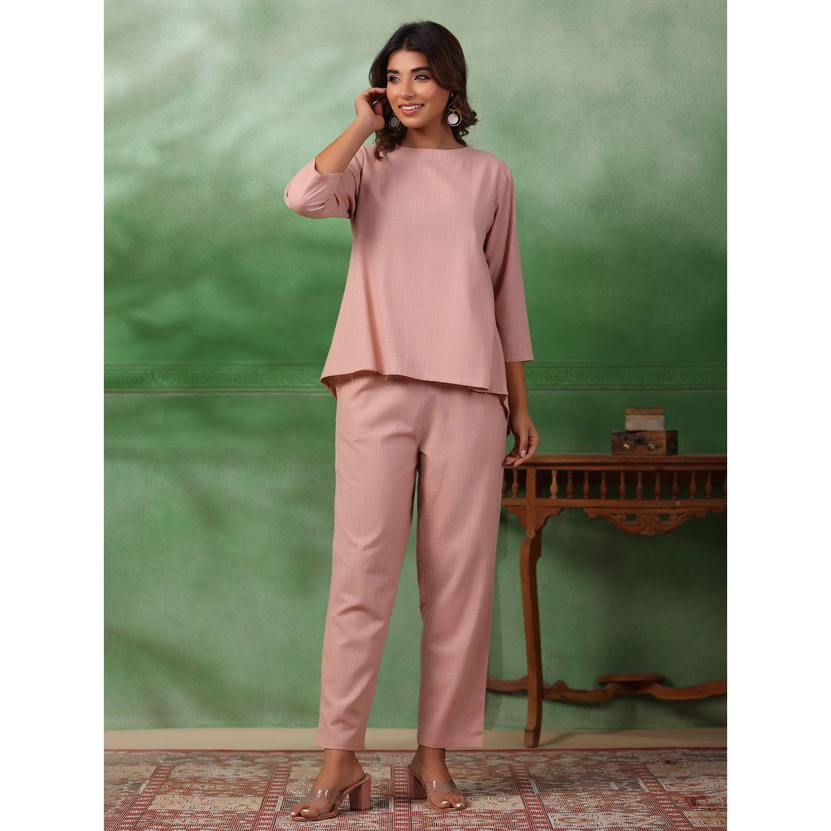Sanskrutihomes X Styli  Solid High Low Top & Straight Leg Set-women-clothing-nightwear-pyjamas-longsets-image-4