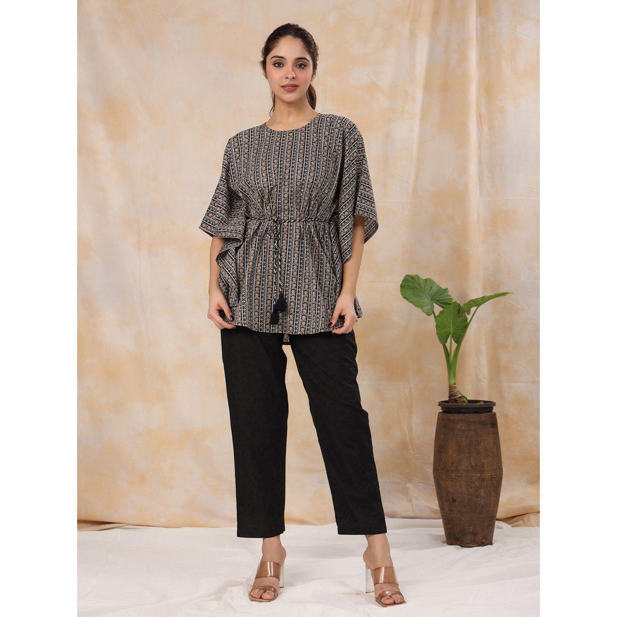 Sanskrutihomes X Styli All Over Print Tassel Tie Up Top & Pants Cotton Co-Ord-women-clothing-coordsets-image-1