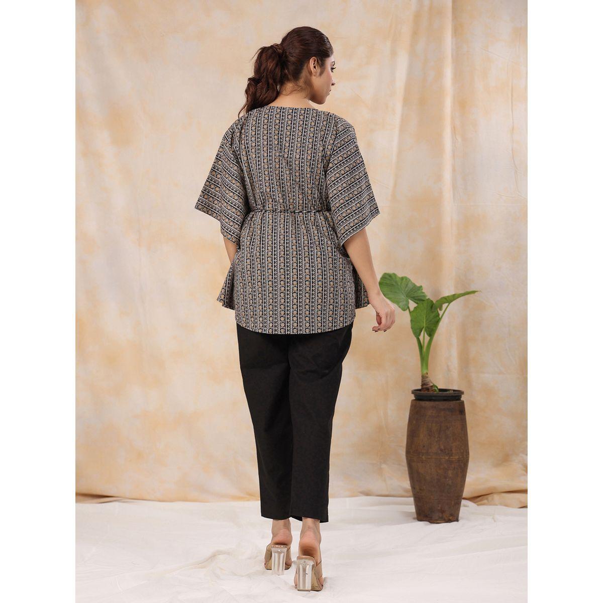 Sanskrutihomes X Styli All Over Print Tassel Tie Up Top & Pants Cotton Co-Ord-women-clothing-coordsets-image-2