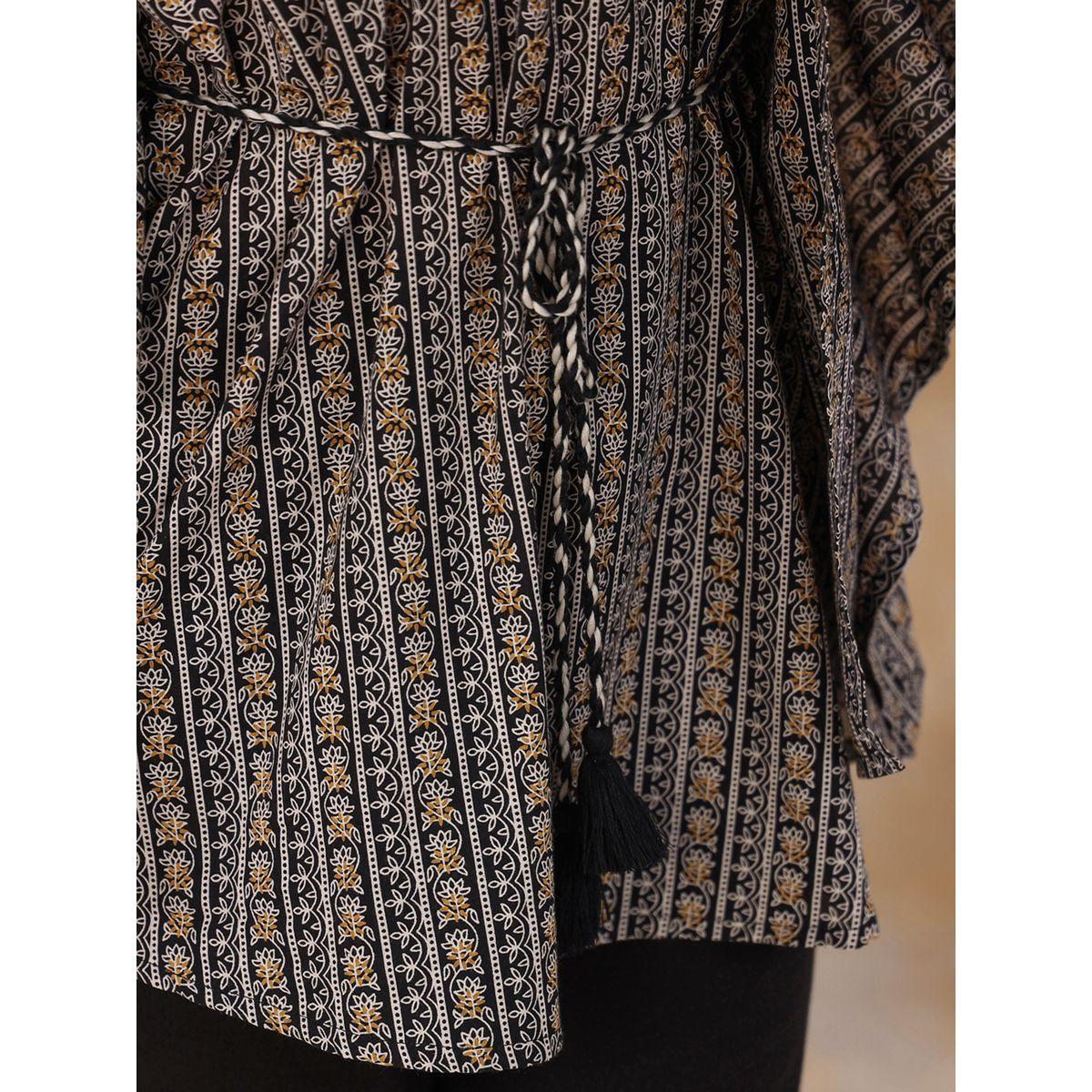 Sanskrutihomes X Styli All Over Print Tassel Tie Up Top & Pants Cotton Co-Ord-women-clothing-coordsets-image-7