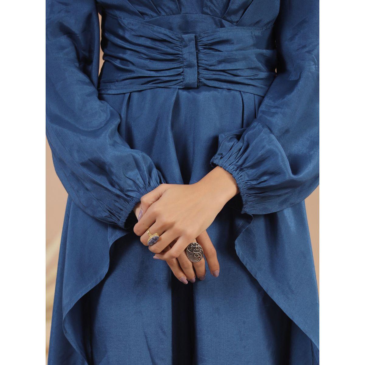 طقم منسق من بنطال مع بلوزة بتفاصيل كسرات سانسكريتي هومز × ستايلي-women-clothing-coordsets-image-7