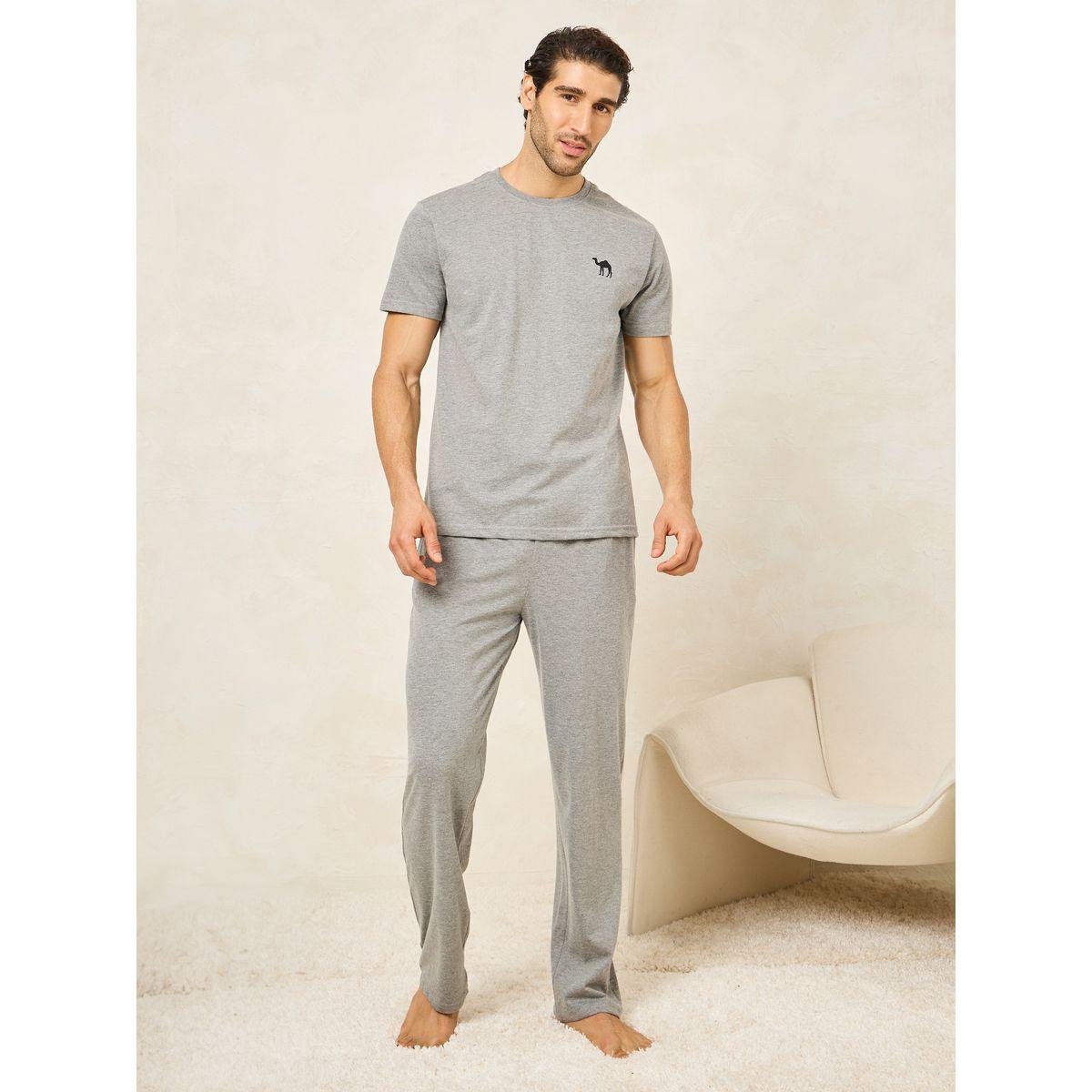 Styli Unwind Pack of 2 - Logo Detail Crew Neck T-Shirt & Pyjama Set-men-clothing-nightwear-sets-image-2