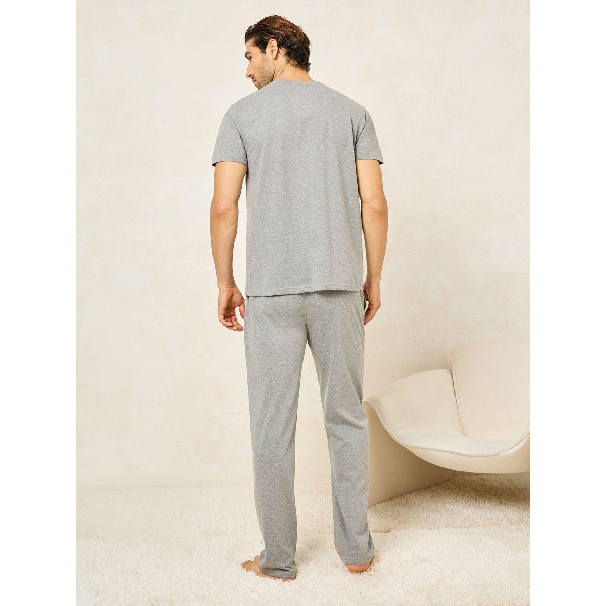Styli Unwind Pack of 2 - Logo Detail Crew Neck T-Shirt & Pyjama Set-men-clothing-nightwear-sets-image-6