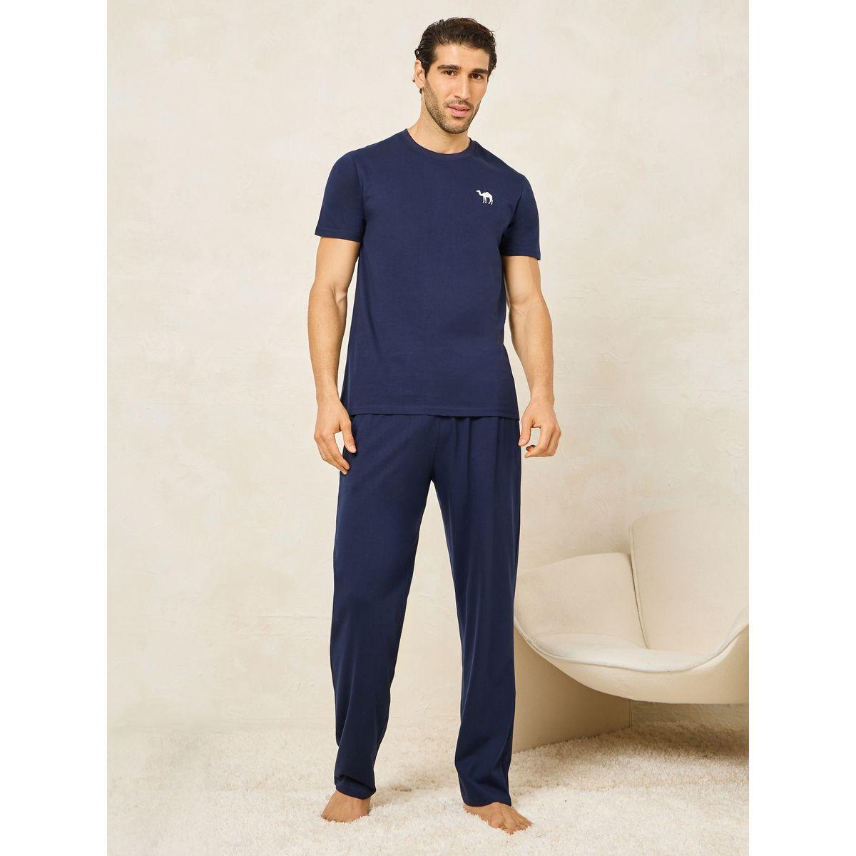 مجموعة من 2 بنطال مع تيشيرت بطبعة شعار-men-clothing-nightwear-sets-image-7