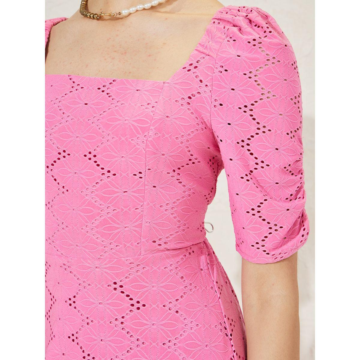 Styli Self Design Half Sleeves A-line Maxi Dress-women-clothing-dresses-image-3
