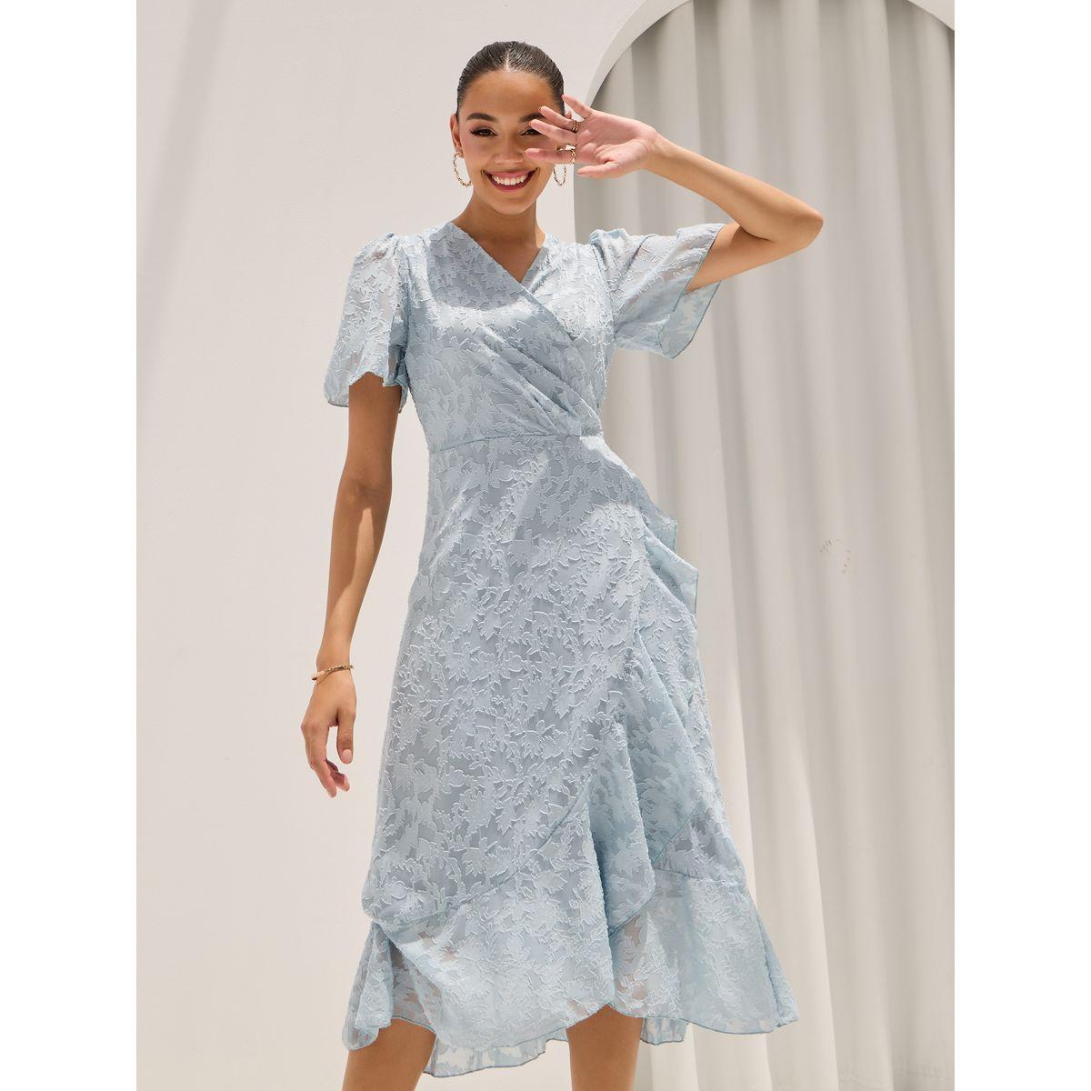 Styli Jacquard Floral Wrap Midi Dress-women-clothing-dresses-image-2