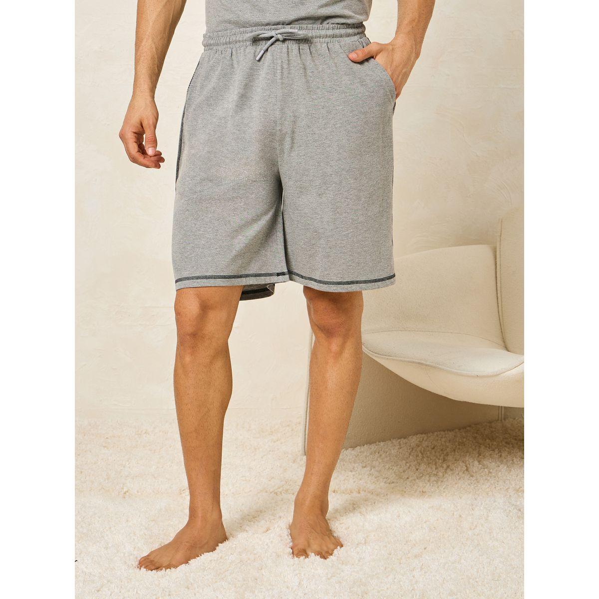 Styli Unwind Contrast Stitch Crew Neck T-Shirt & Shorts Set-men-clothing-nightwear-sets-image-4