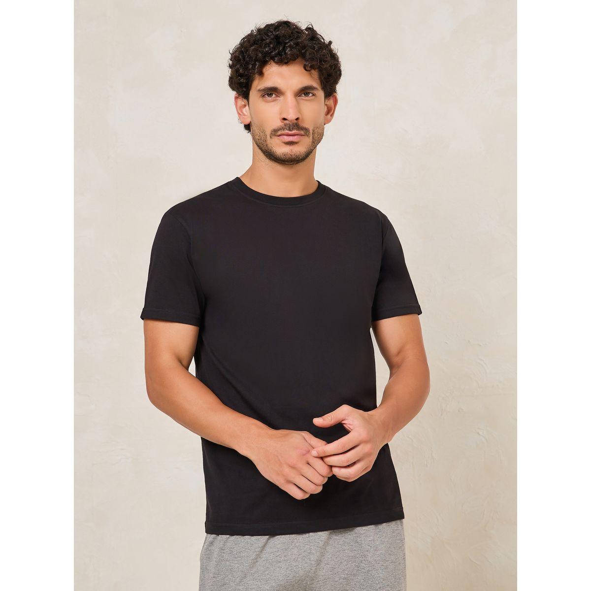 Styli Unwind Solid T-Shirt & Open Hem Piping Detail Pyjama Set-men-clothing-nightwear-sets-image-2
