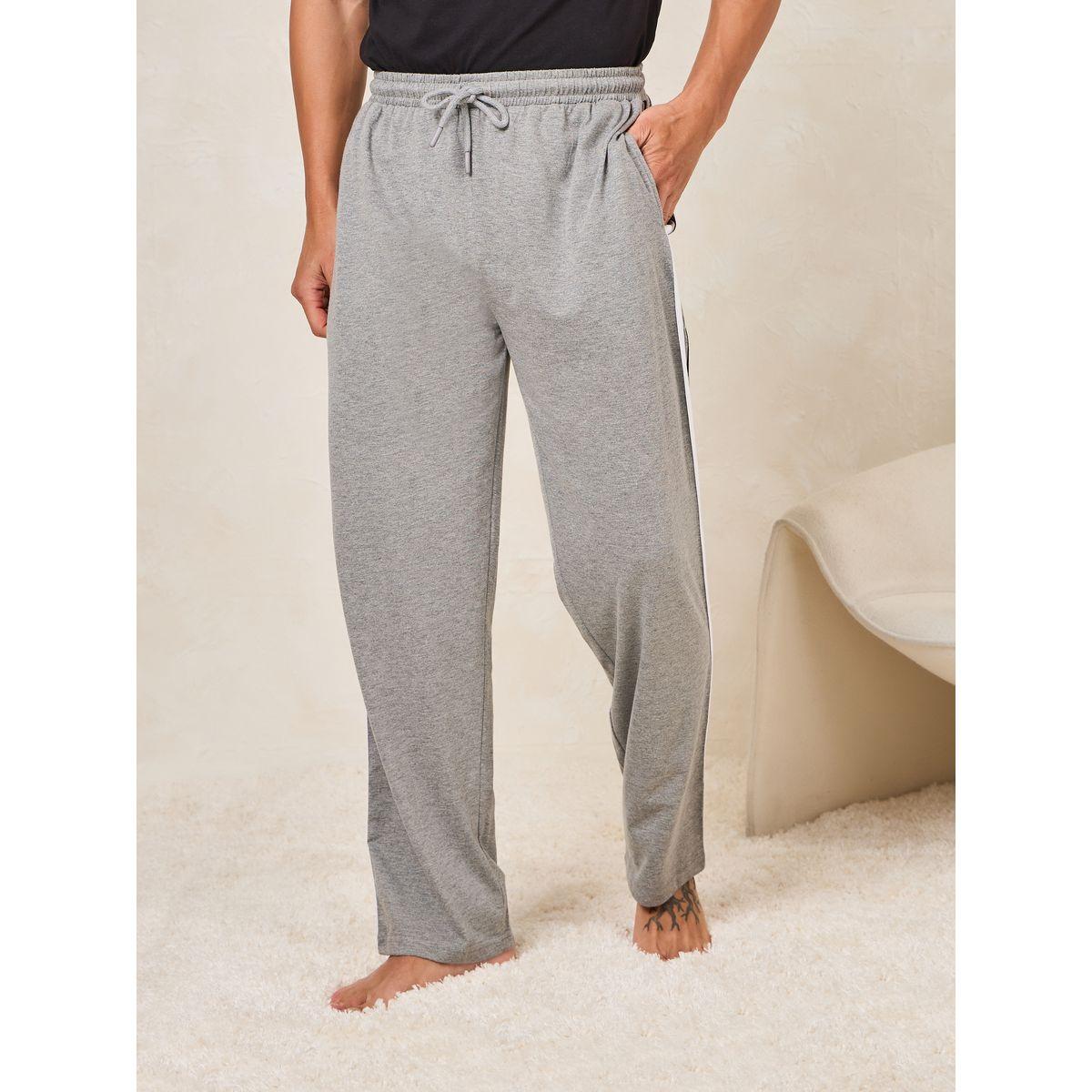 Styli Unwind Solid T-Shirt & Open Hem Piping Detail Pyjama Set-men-clothing-nightwear-sets-image-4