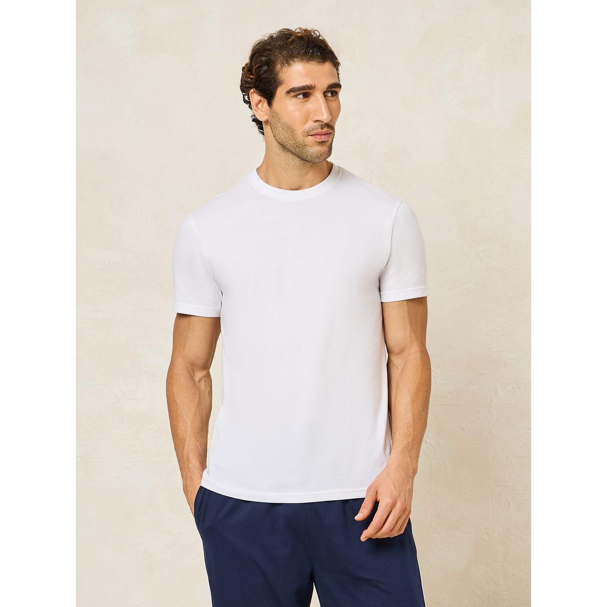 Styli Unwind Solid T-Shirt & Open Hem Piping Detail Pyjama Set-men-clothing-nightwear-sets-image-2