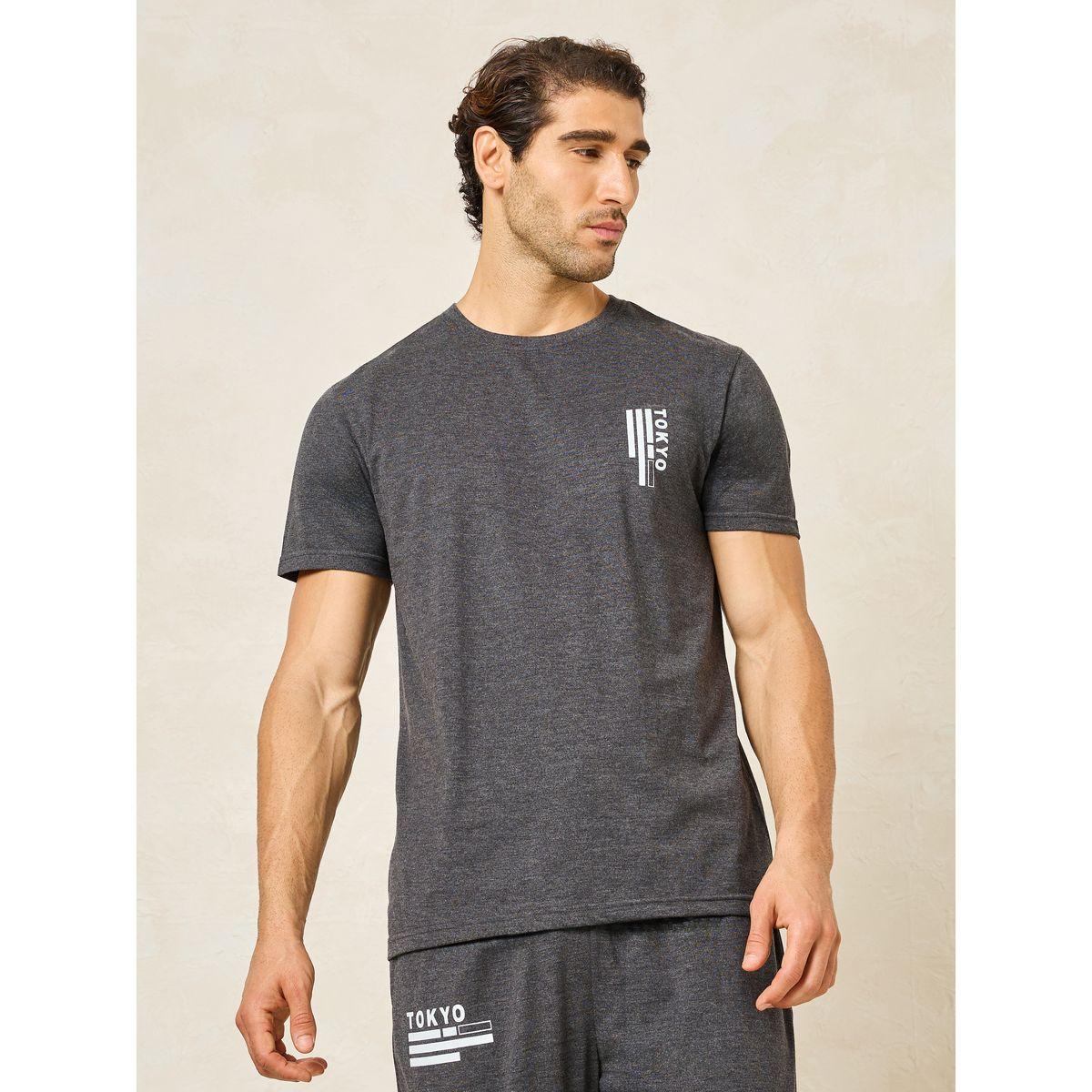 Styli Unwind Tokyo Print Crew Neck T-Shirt & Open Hem Pyjama Set-men-clothing-nightwear-sets-image-2