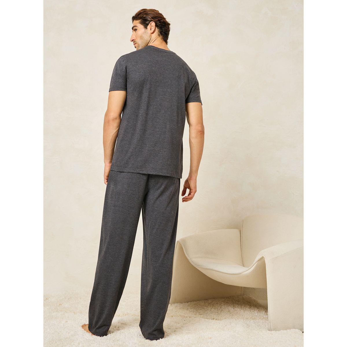 Styli Unwind Tokyo Print Crew Neck T-Shirt & Open Hem Pyjama Set-men-clothing-nightwear-sets-image-5