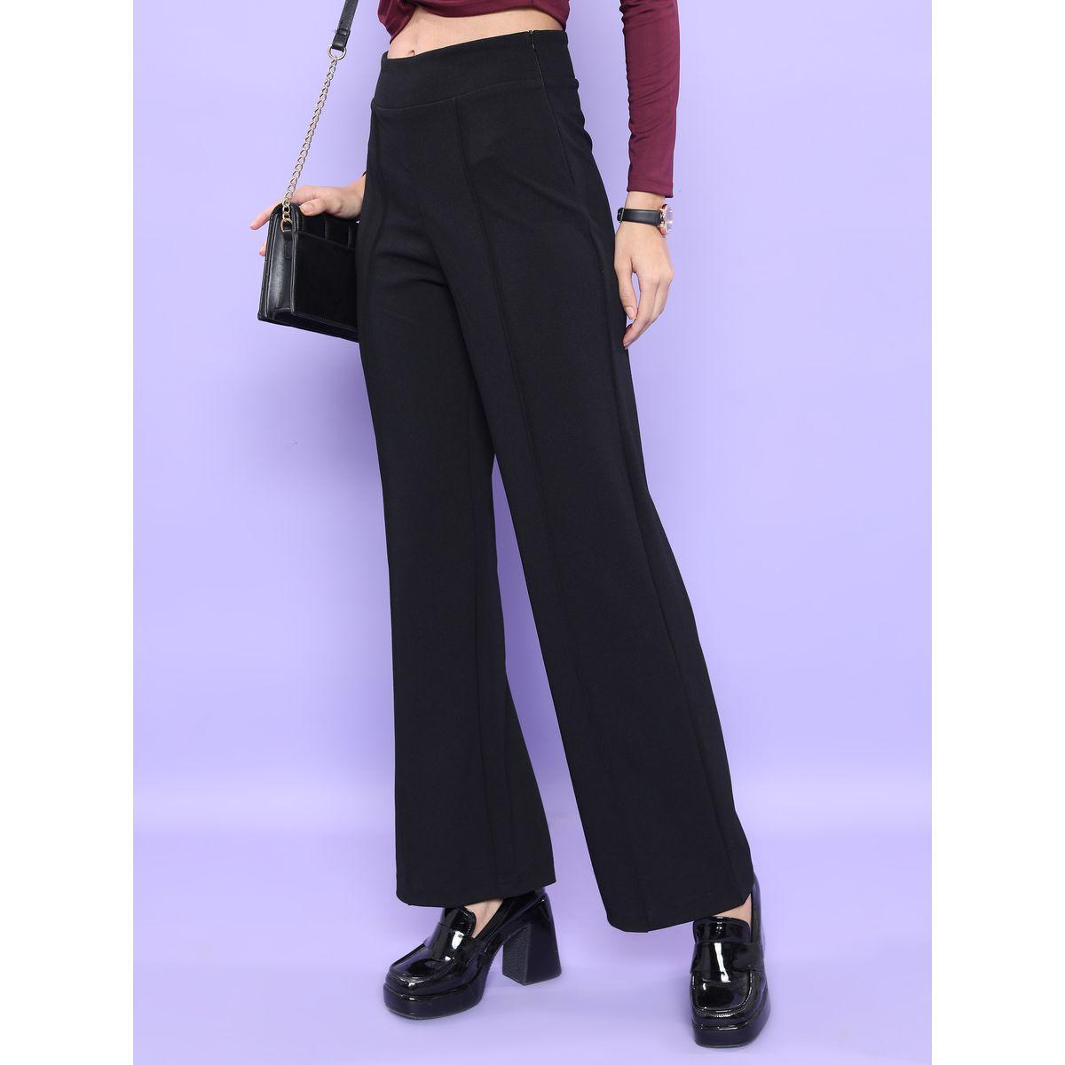 Tokyo Talkies X Styli  Pintuck Detail High Rise Flared Trousers-women-clothing-bottoms-trousers-image-4