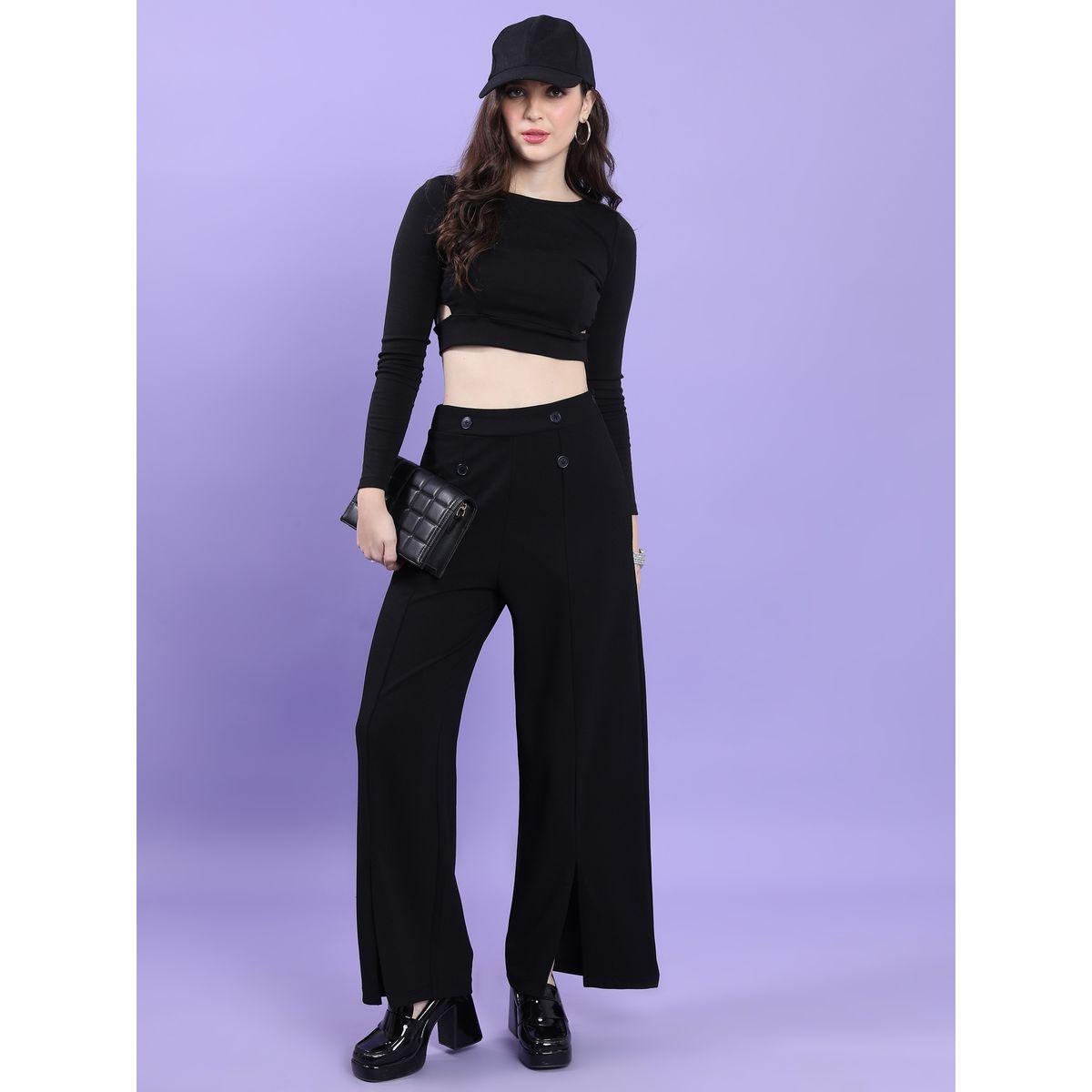 بنطال بحافة واسعة وتفاصيل محزوزة طوكيو توكيز × ستايلي-women-clothing-bottoms-trousers-image-2