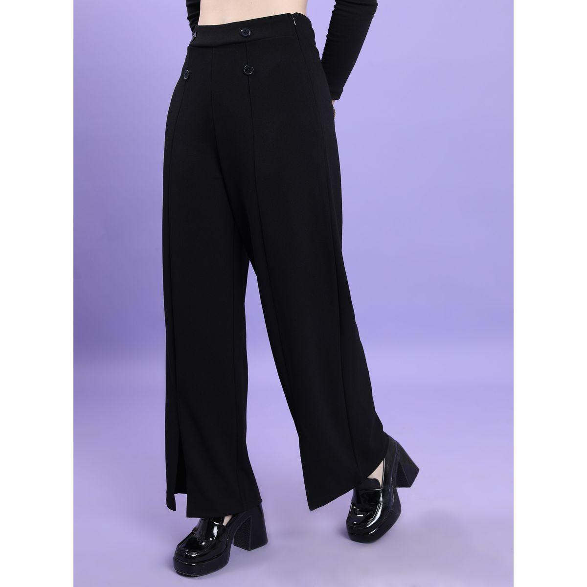 بنطال بحافة واسعة وتفاصيل محزوزة طوكيو توكيز × ستايلي-women-clothing-bottoms-trousers-image-4