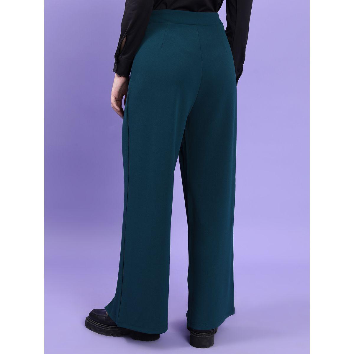 Tokyo Talkies X Styli  High Rise Button Detail Pintuck Slit Hem Trousers-women-clothing-bottoms-trousers-image-3