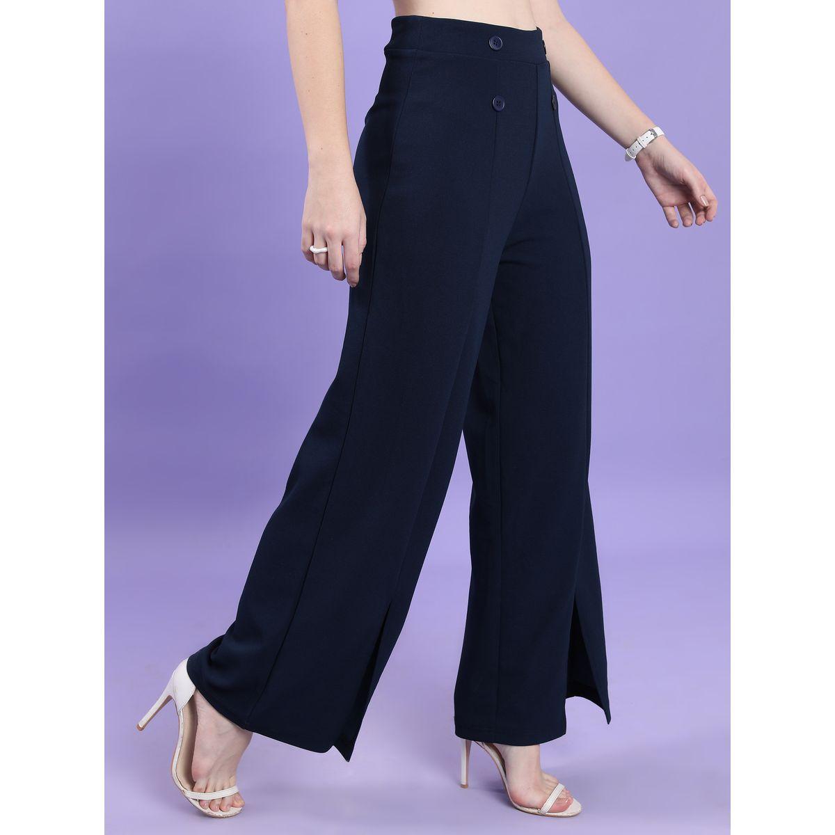 Tokyo Talkies X Styli  Pintuck Button Detail Front Slit Hem Trousers-women-clothing-bottoms-trousers-image-6
