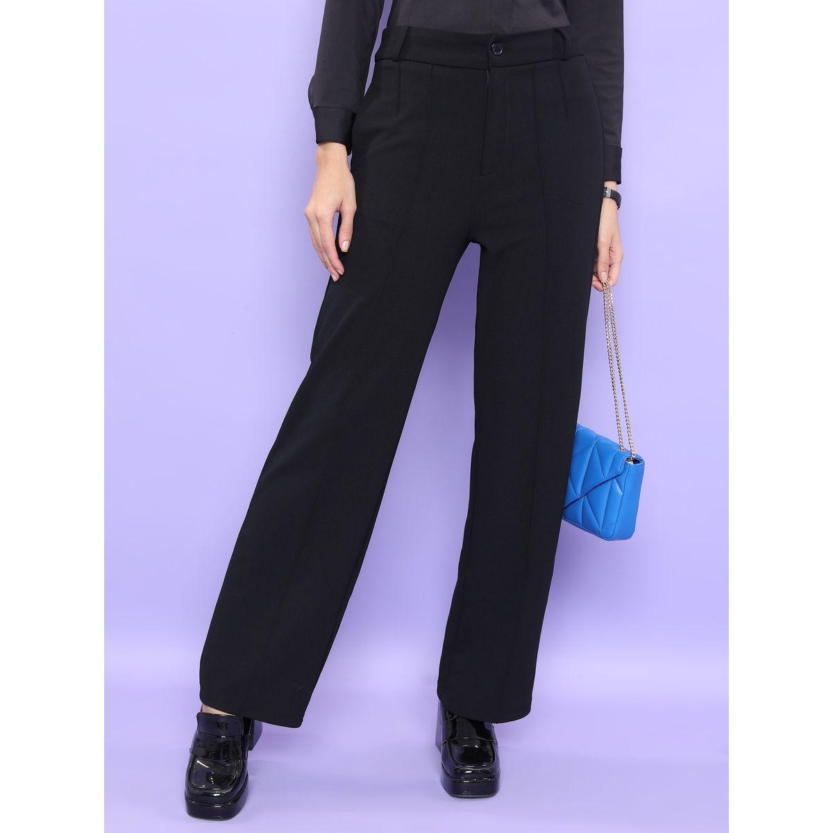 بنطال بقصة مستقيمة وتفاصيل محزوزة طوكيو توكيز × ستايلي-women-clothing-bottoms-trousers-image-1