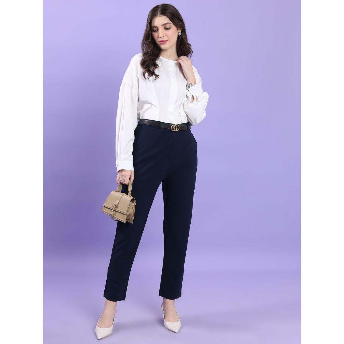 بنطال سادة بخصر عالي وجيوب طوكيو توكيز × ستايلي-women-clothing-bottoms-trousers-image-2