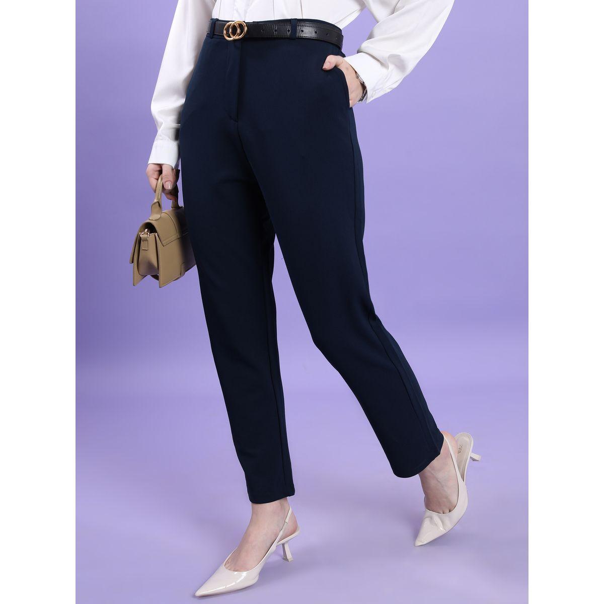 Tokyo Talkies X Styli  Solid High Rise Trousers with Pockets-women-clothing-bottoms-trousers-image-4