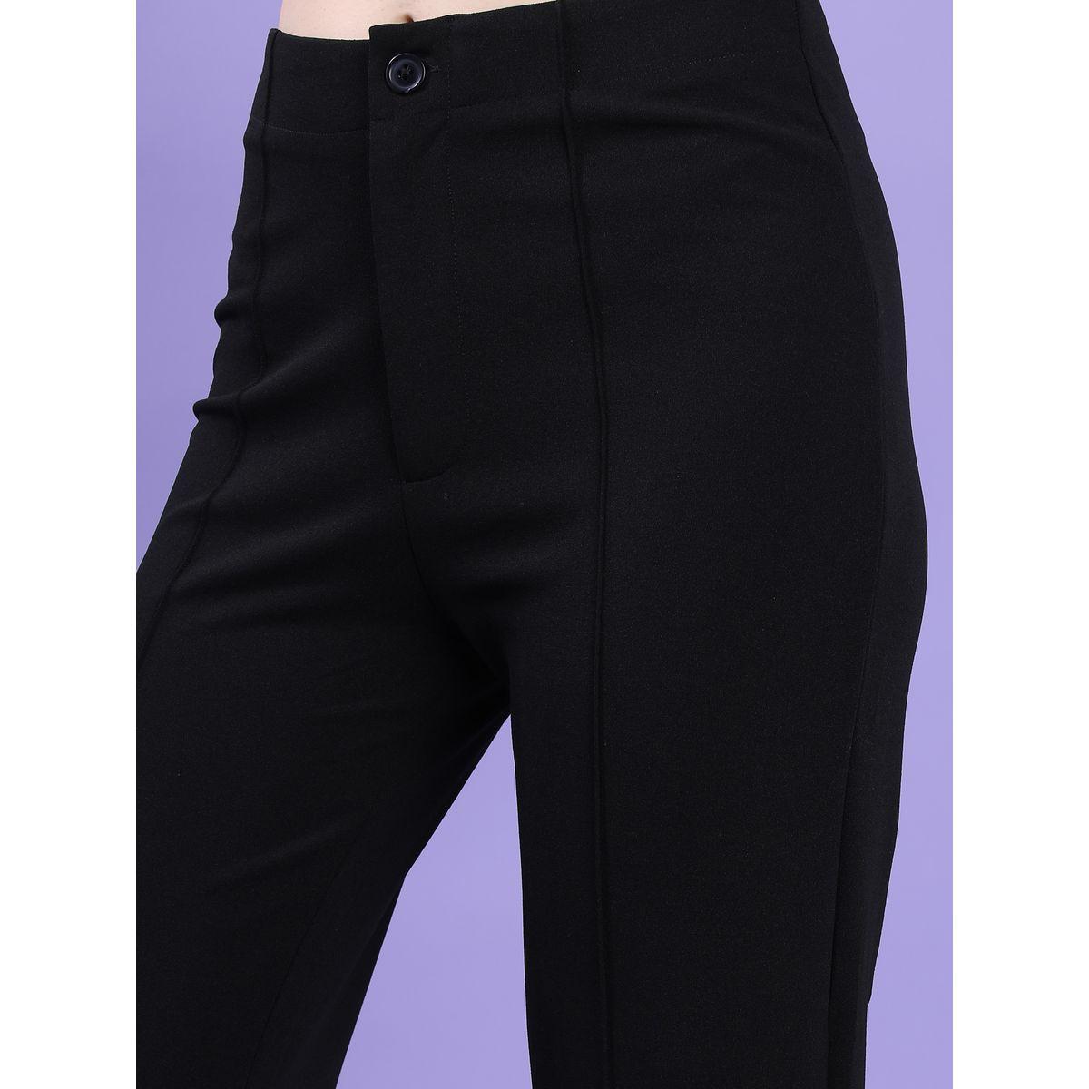 Tokyo Talkies X Styli  Pintuck Detail High Rise Bootcut Trousers-women-clothing-bottoms-trousers-image-5