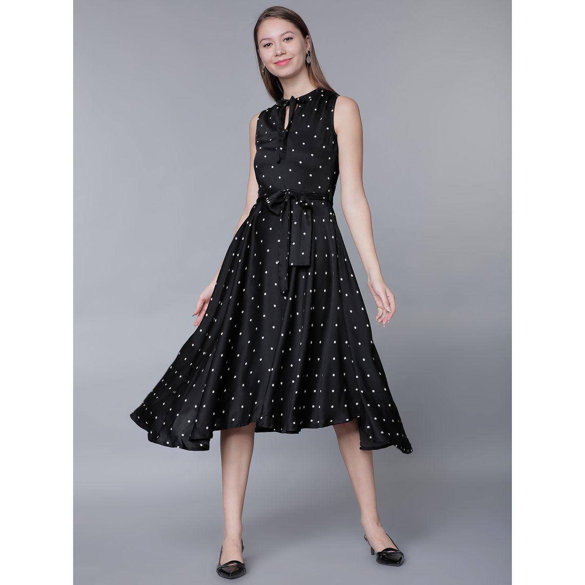 فستان ميدي مطبع بنقاط بولكا طوكيو توكيز × ستايلي-women-clothing-dresses-image-1