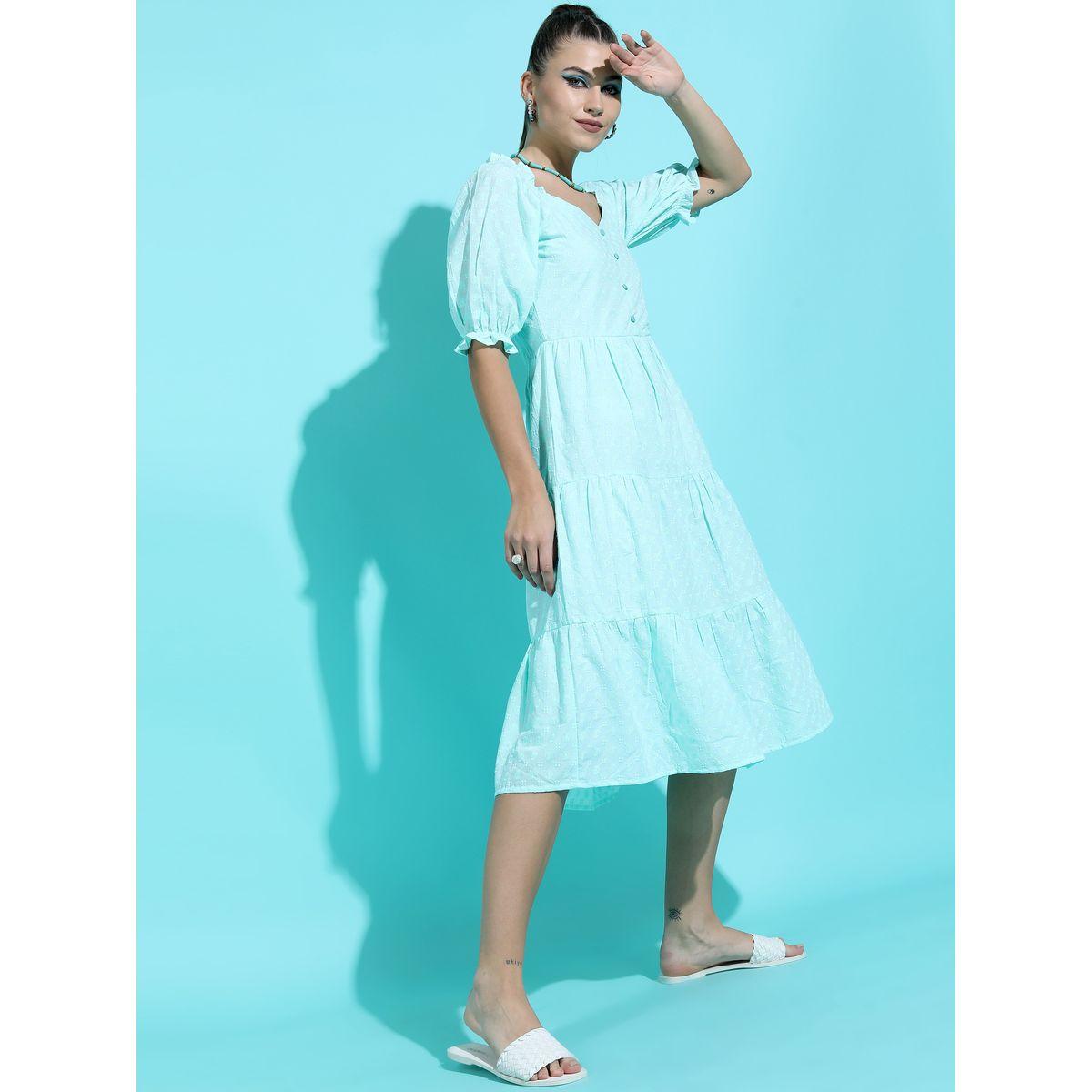 فستان ميدي بكسرات وتفاصيل مُطرّزة طوكيو توكيز × ستايلي-women-clothing-dresses-image-4