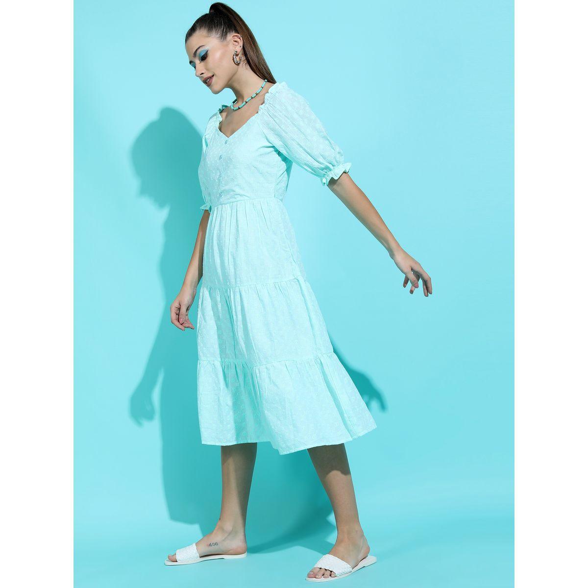 فستان ميدي بكسرات وتفاصيل مُطرّزة طوكيو توكيز × ستايلي-women-clothing-dresses-image-5
