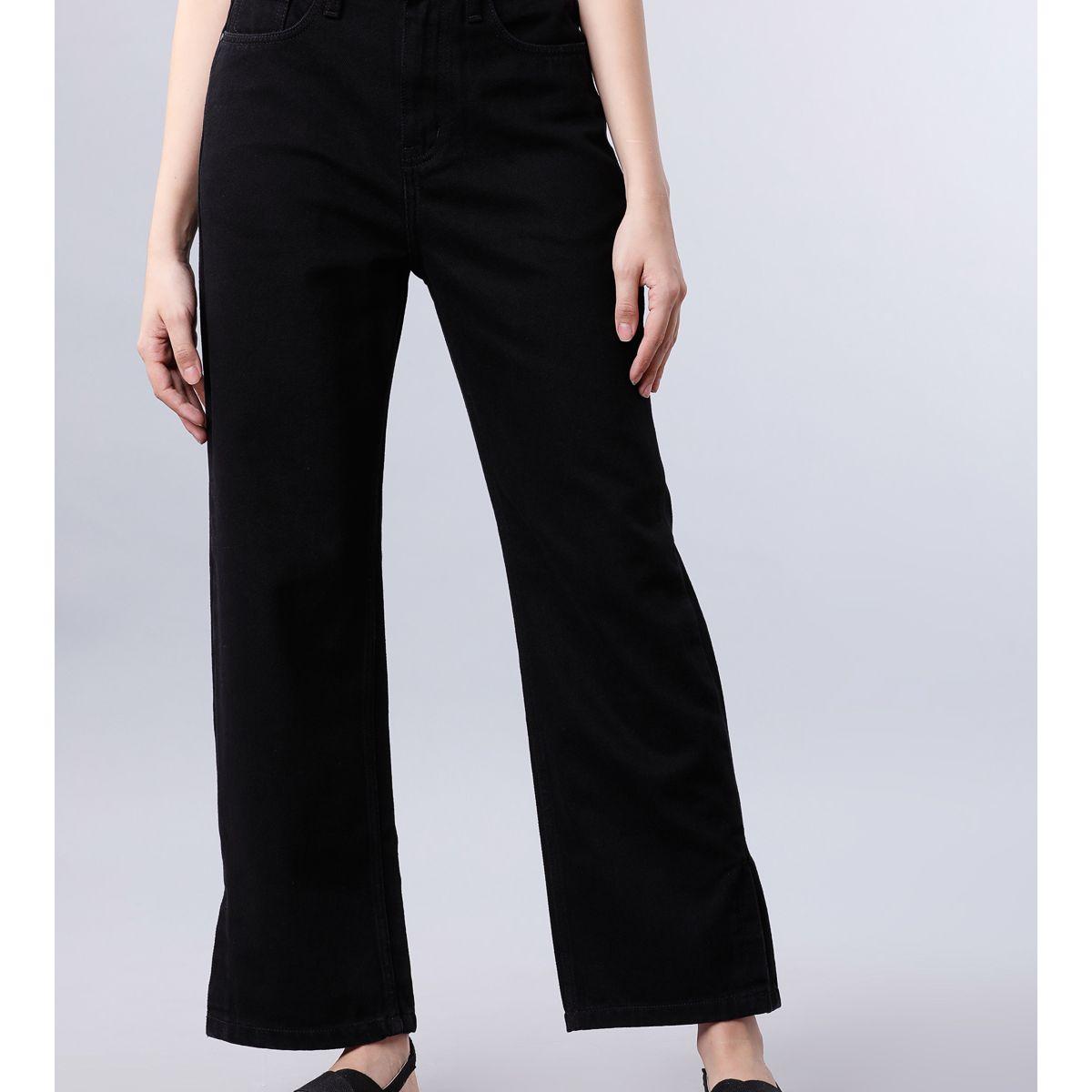جينز سادة بقصة أرجل مستقيمة طوكيو توكيز × ستايلي-women-clothing-bottoms-jeans-image-1
