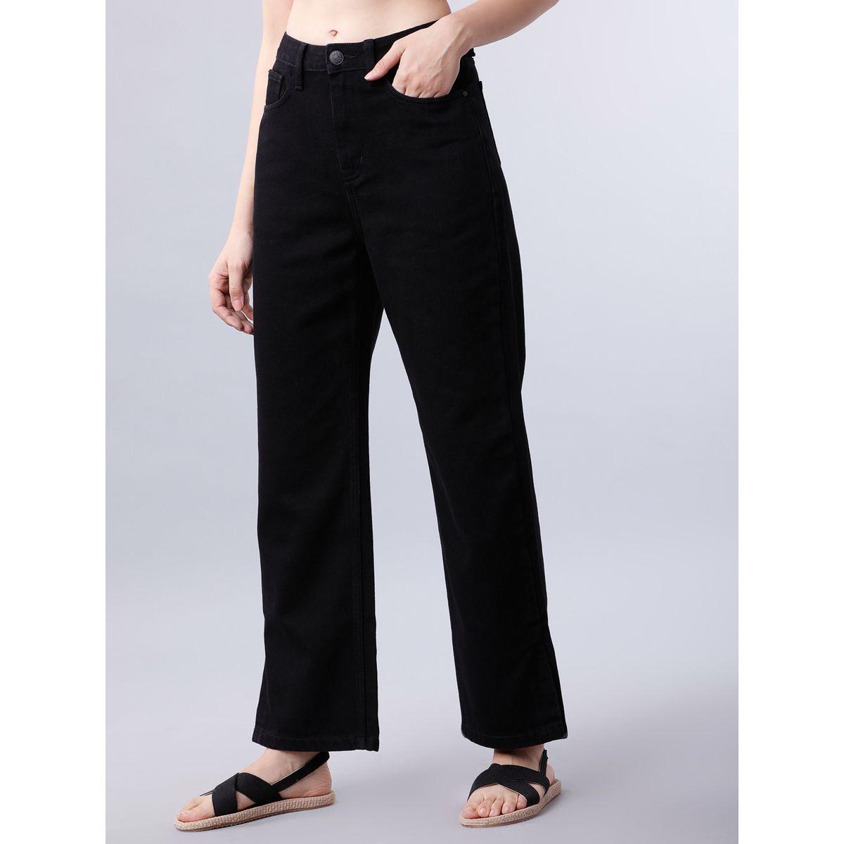 Tokyo Talkies X Styli  Solid Mid Rise Straight Fit Jeans-women-clothing-bottoms-jeans-image-2