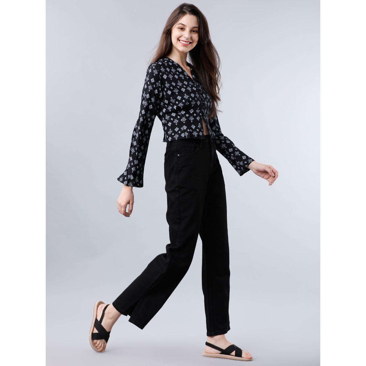 جينز سادة بقصة أرجل مستقيمة طوكيو توكيز × ستايلي-women-clothing-bottoms-jeans-image-5