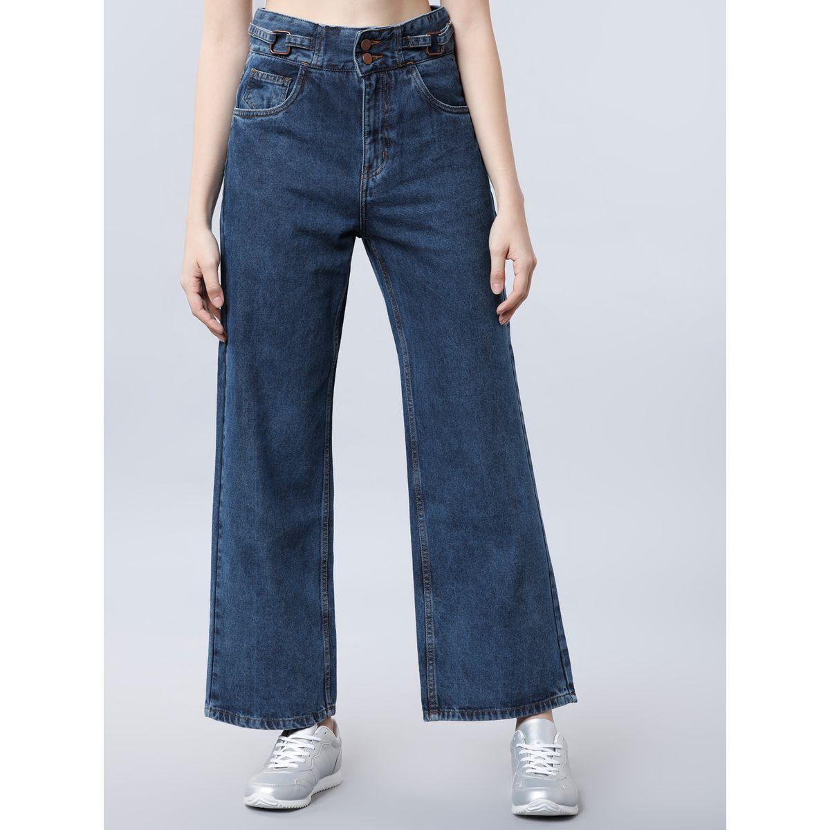 Tokyo Talkies X Styli  High Rise Flared Jeans with Pockets-women-clothing-bottoms-jeans-image-1