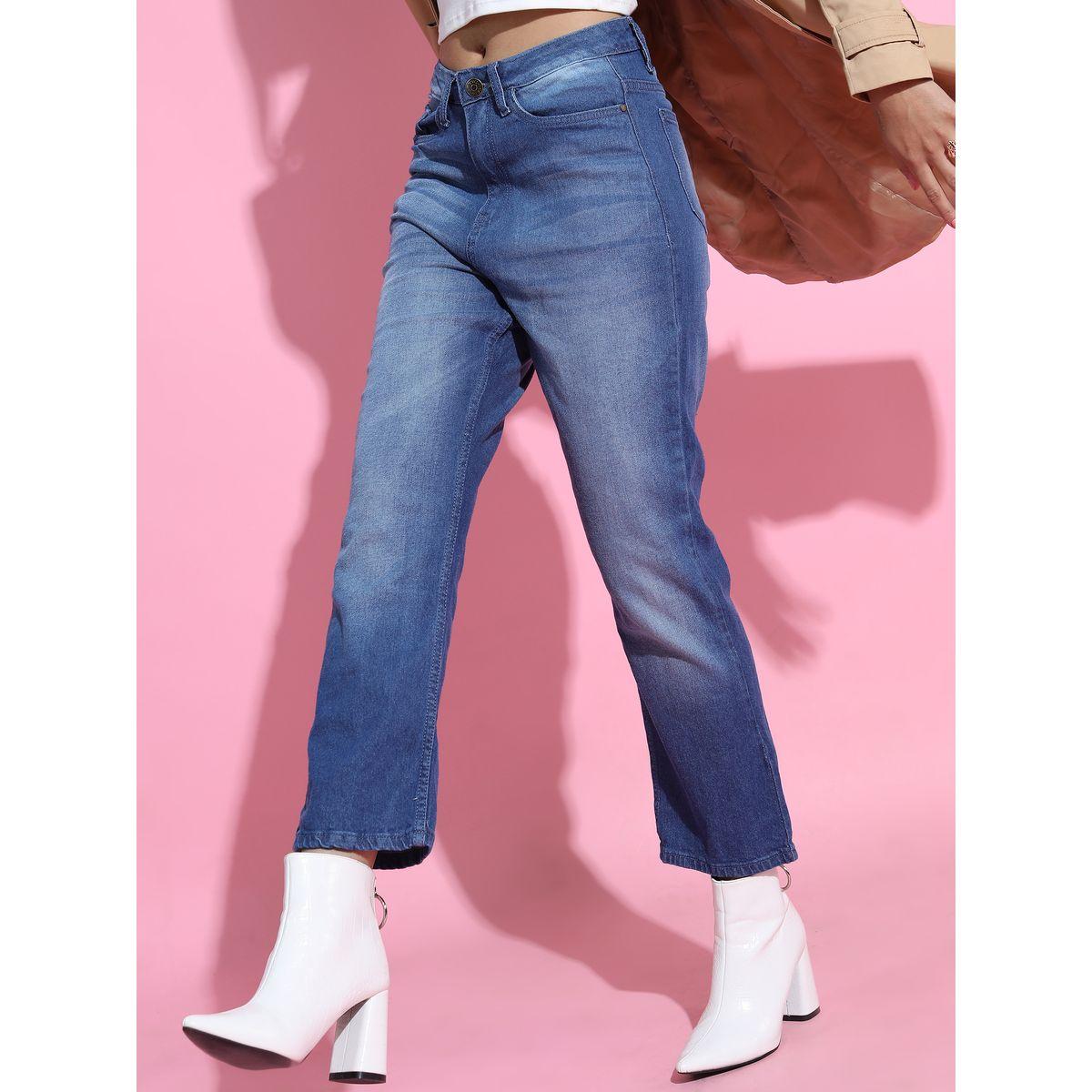 جينز بأرجل واسعة وخصر متوسط طوكيو توكيز × ستايلي-women-clothing-bottoms-jeans-image-2
