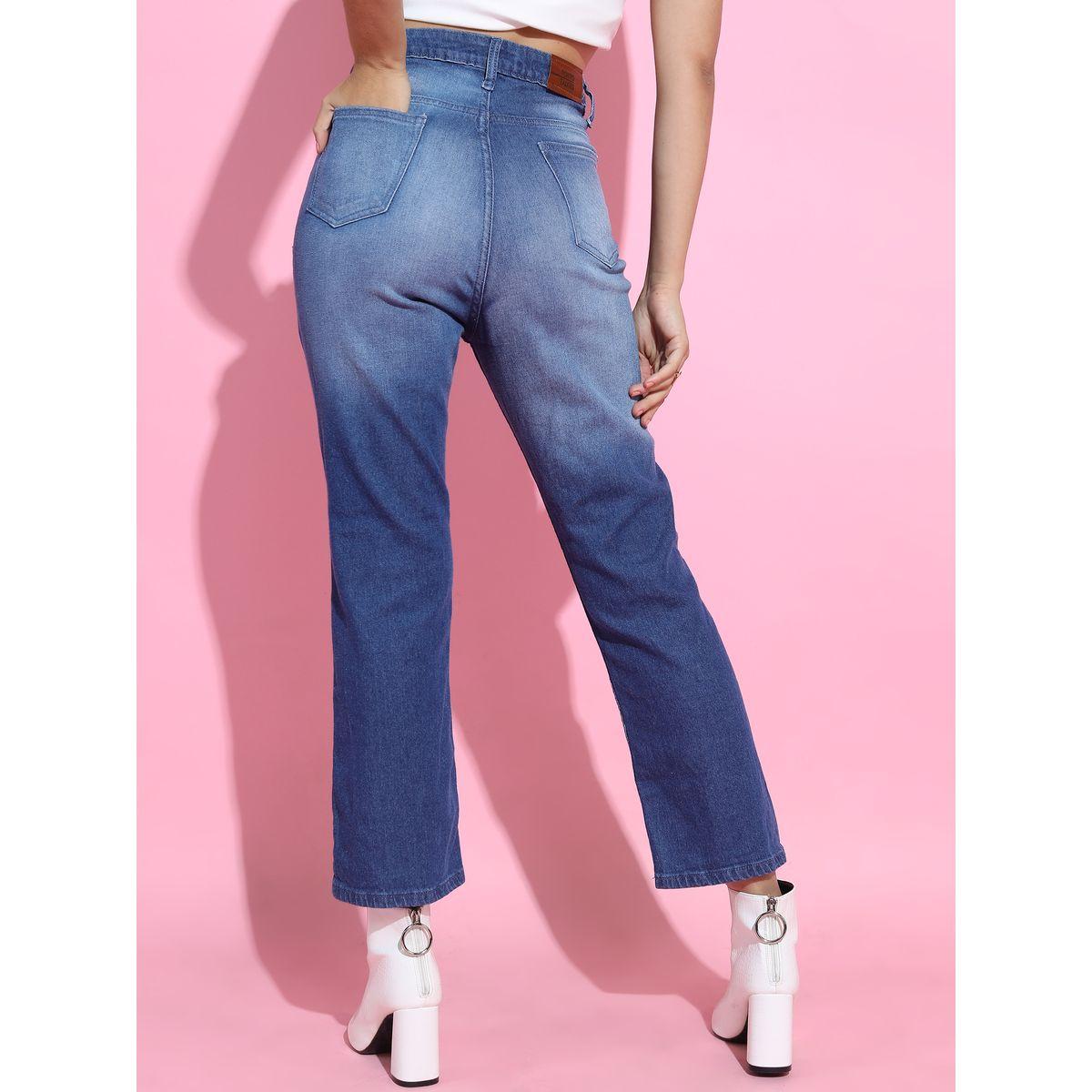 جينز بأرجل واسعة وخصر متوسط طوكيو توكيز × ستايلي-women-clothing-bottoms-jeans-image-3