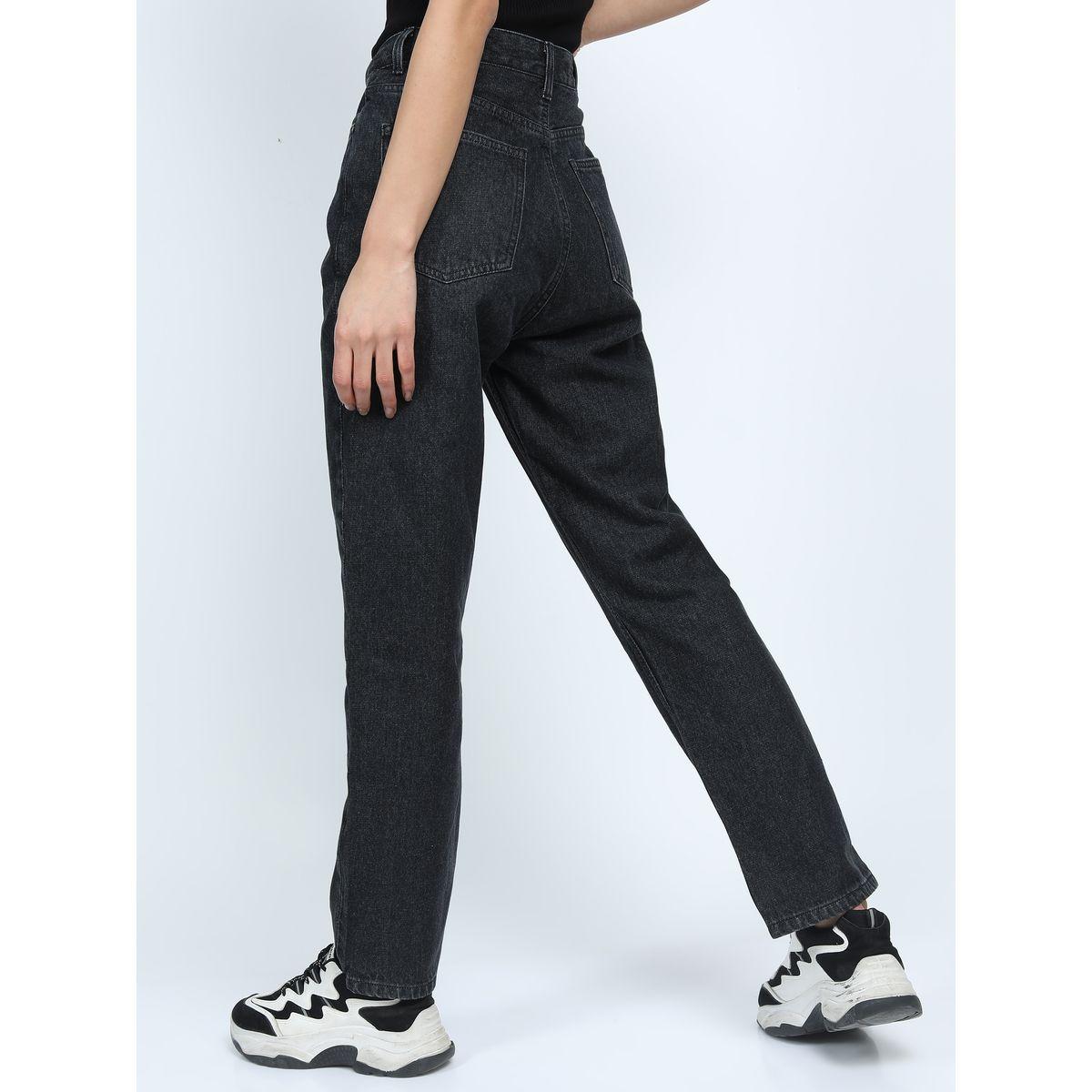 جينز سادة بخصر متوسط طوكيو توكيز × ستايلي-women-clothing-bottoms-jeans-image-3