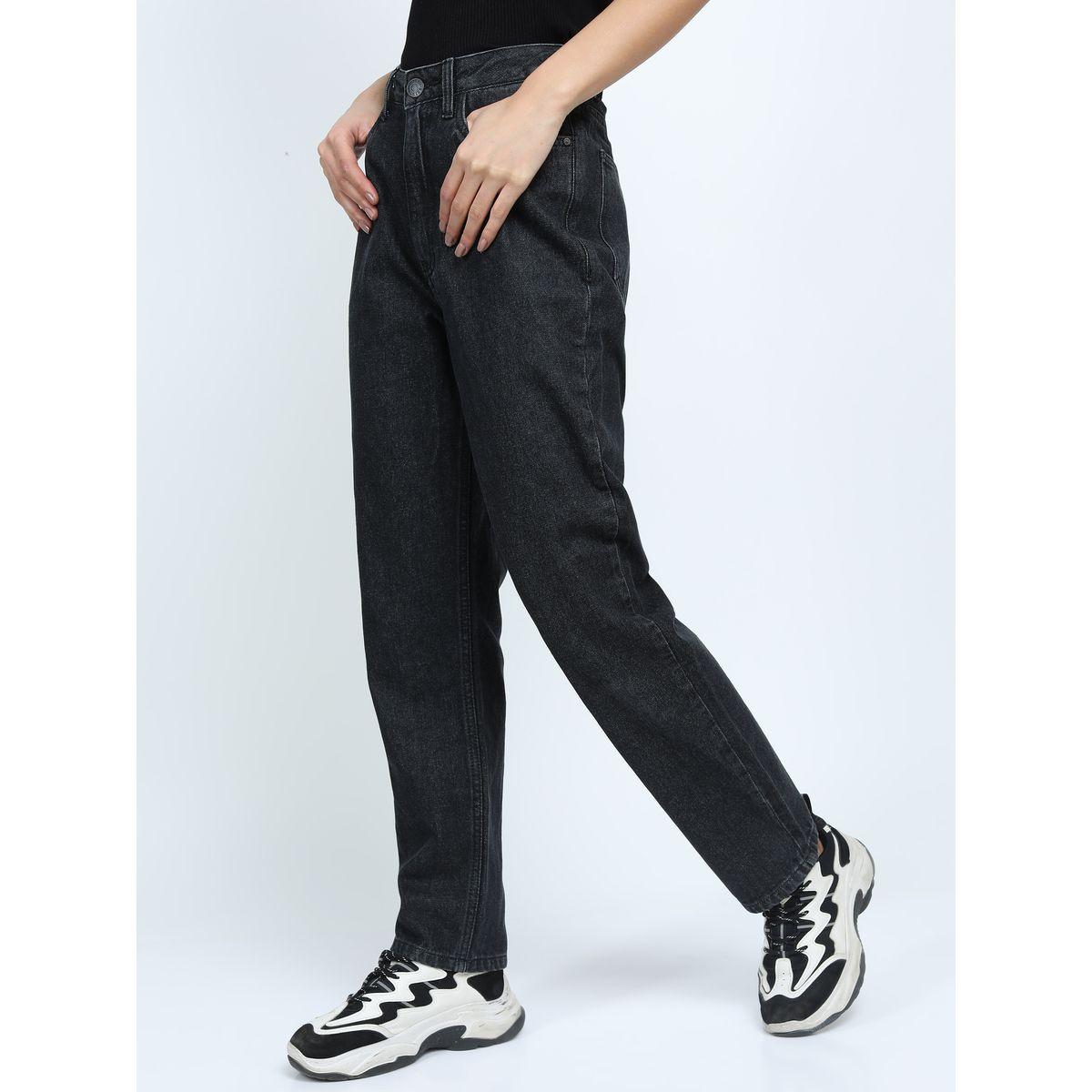 جينز سادة بخصر متوسط طوكيو توكيز × ستايلي-women-clothing-bottoms-jeans-image-4