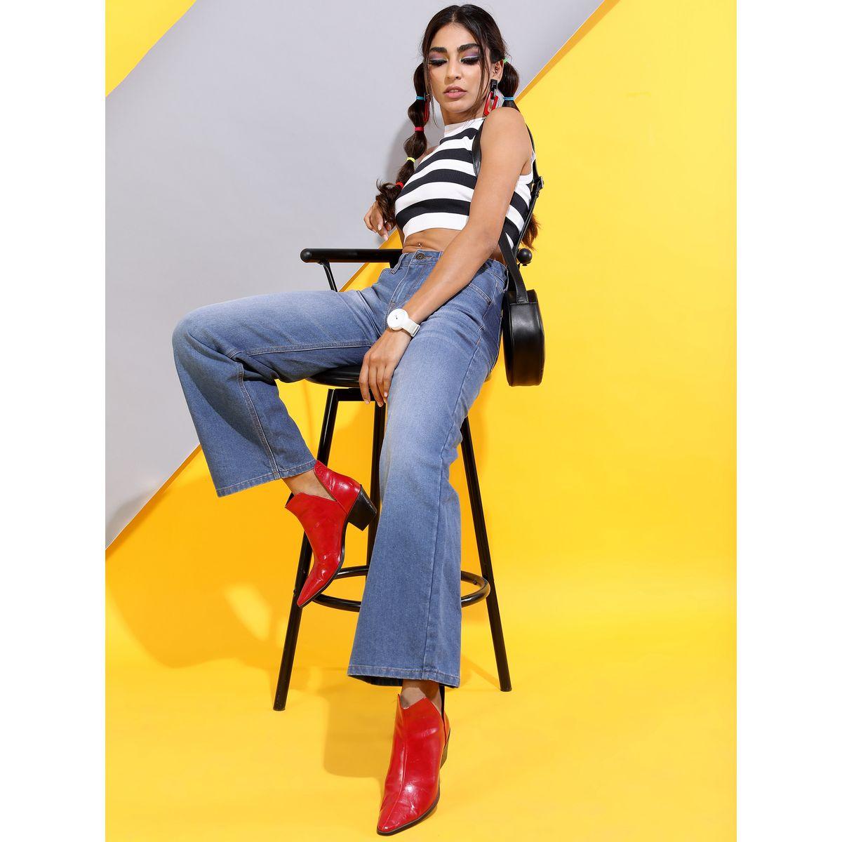 Tokyo Talkies X Styli  High Rise Light Fade Flared Jeans-women-clothing-bottoms-jeans-image-2