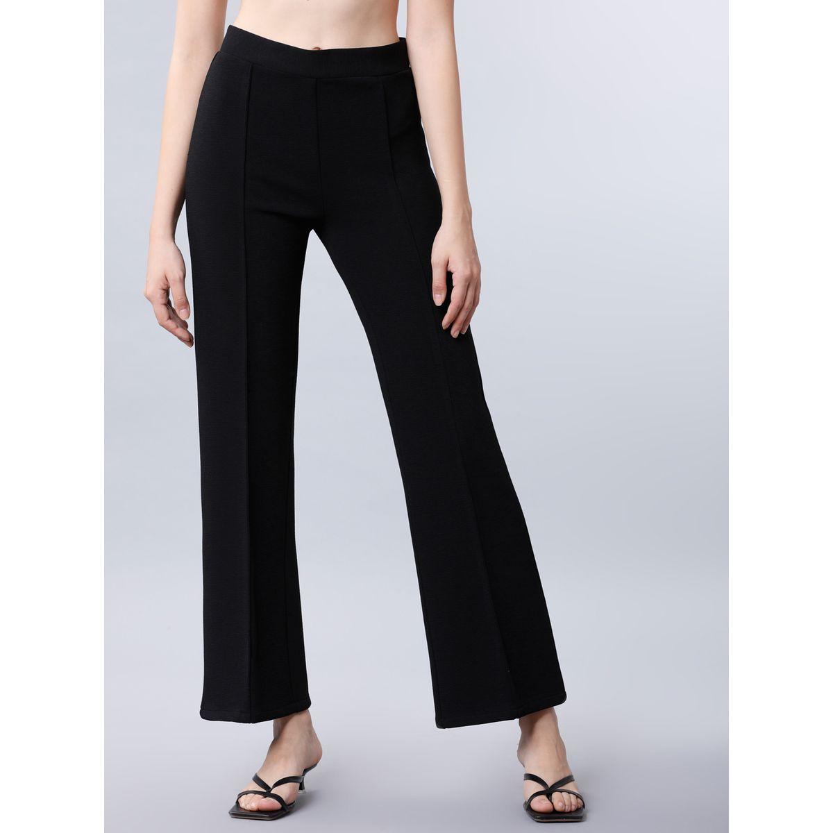 Tokyo Talkies X Styli  Solid Pintuck Detail Flared Trousers-women-clothing-bottoms-trousers-image-1