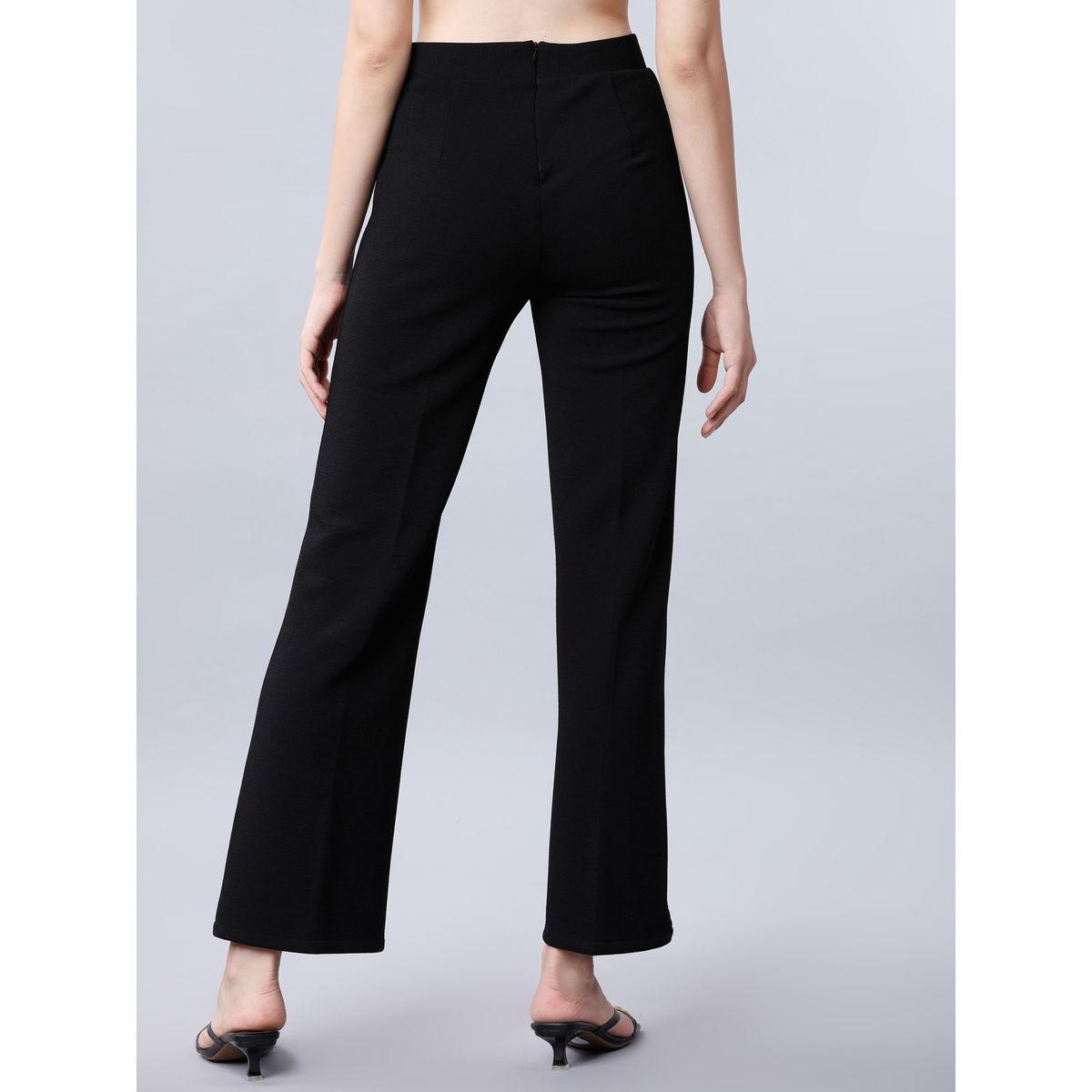 Tokyo Talkies X Styli  Solid Pintuck Detail Flared Trousers-women-clothing-bottoms-trousers-image-3