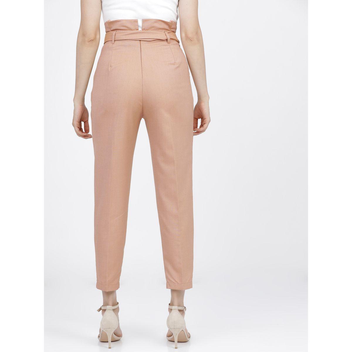 بنطال بقصة مستدقة وخصر بيبر باغ مع حزام طوكيو توكيز × ستايلي-women-clothing-bottoms-trousers-image-3