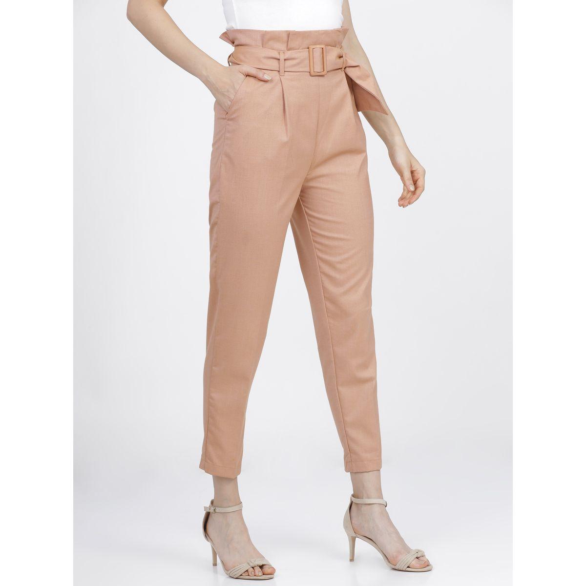 بنطال بقصة مستدقة وخصر بيبر باغ مع حزام طوكيو توكيز × ستايلي-women-clothing-bottoms-trousers-image-6