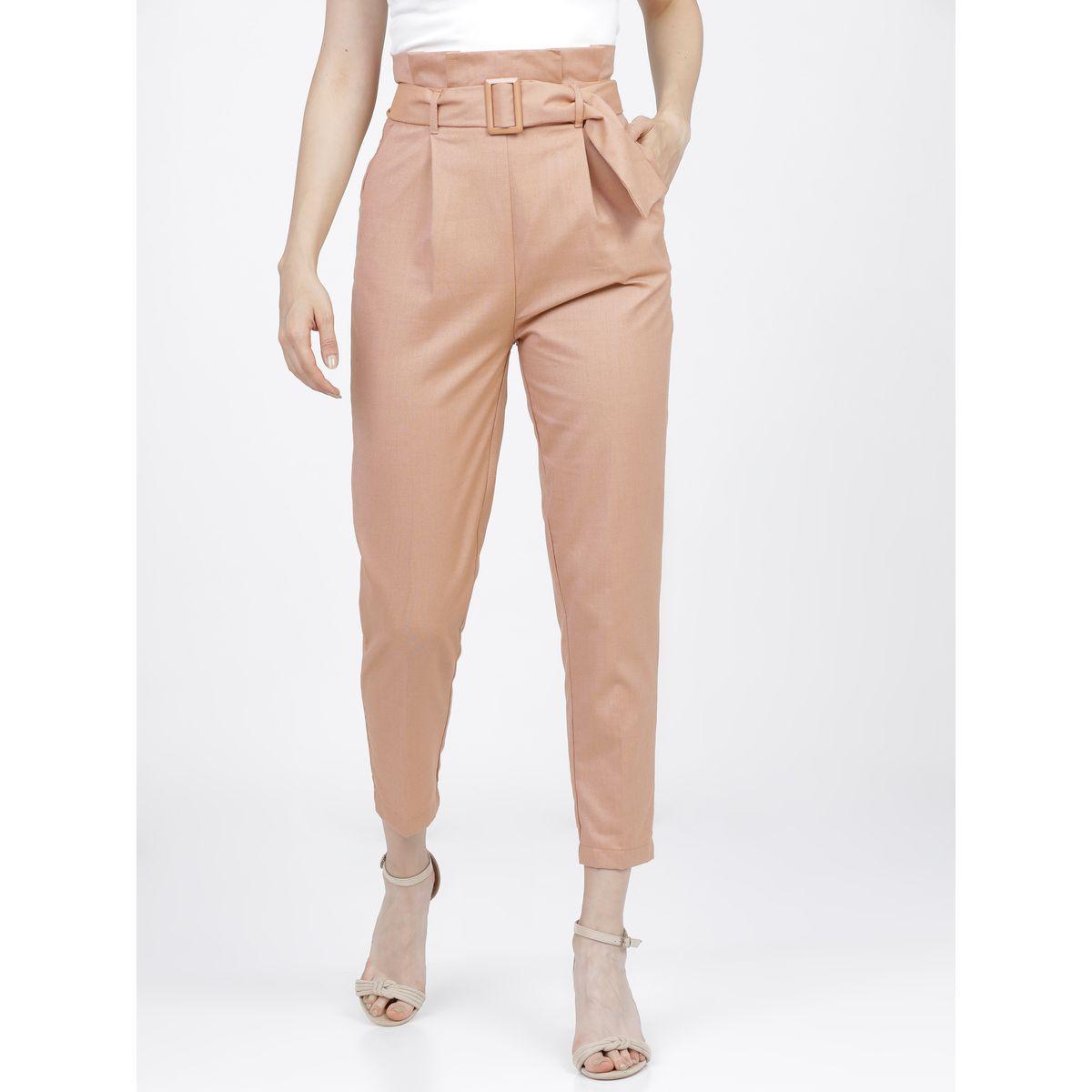 بنطال بقصة مستدقة وخصر بيبر باغ مع حزام طوكيو توكيز × ستايلي-women-clothing-bottoms-trousers-image-7